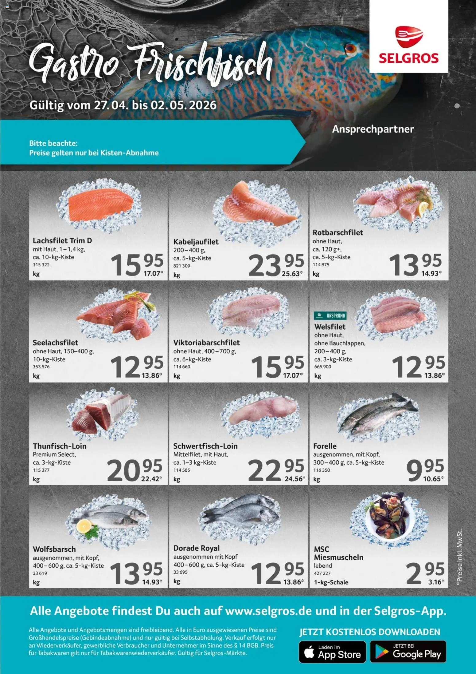 Selgros Fischtheke – gültig ab 27.04.2026 | Seite: 1 | Produkte: Dorade