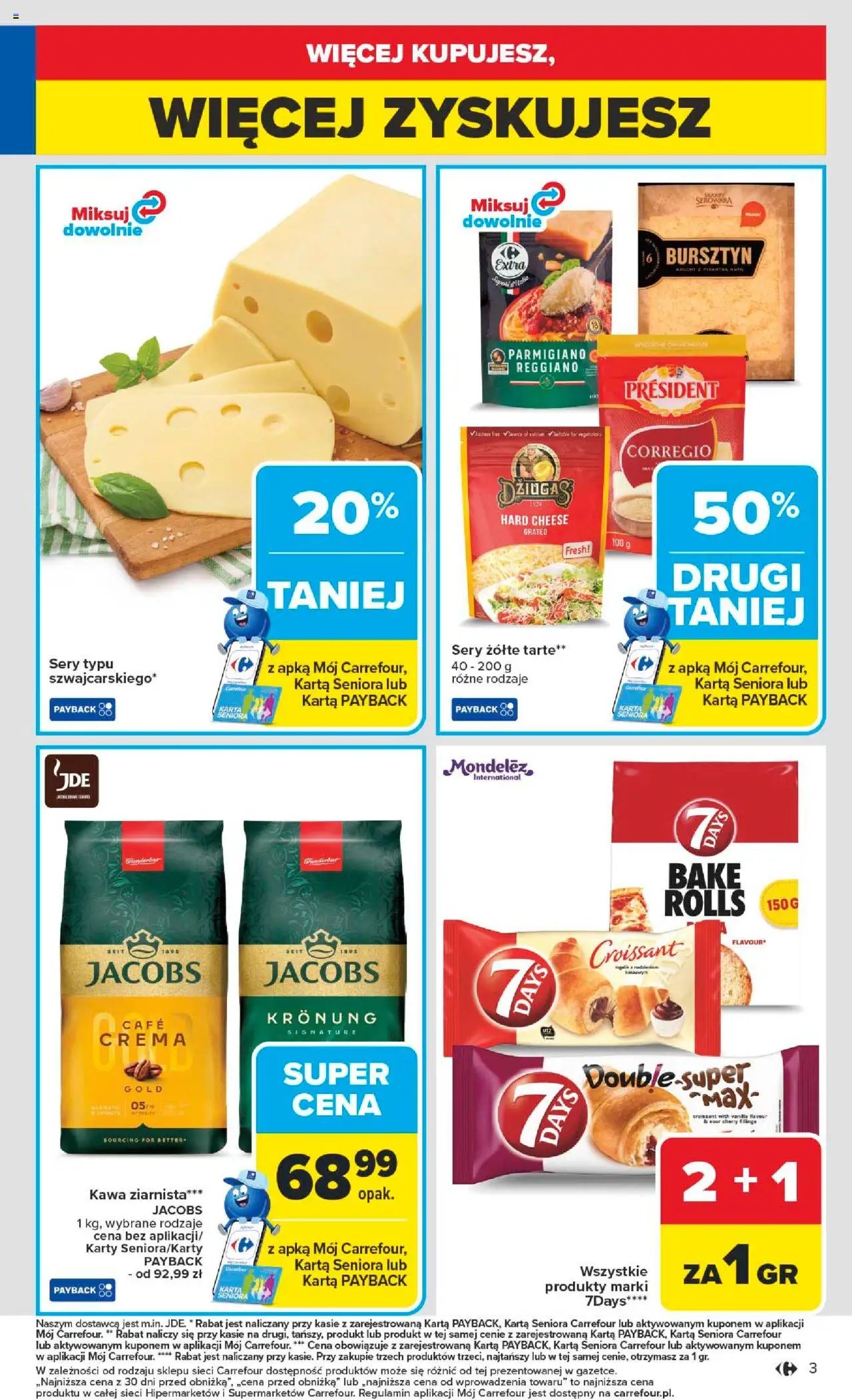 Carrefour Gazetka od 22.09.2025 | Strona: 5 | Produkty: Karta, Kawa ziarnista, Sery, Kawa