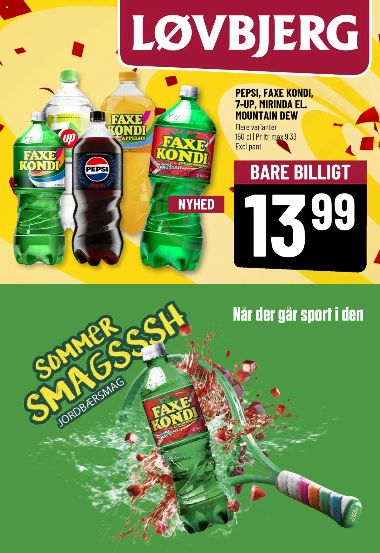 Løvbjerg Tilbudsavis gyldig fra 13.06.2025 | Side: 1 | Produkter: Lime, Faxe Kondi, Pepsi