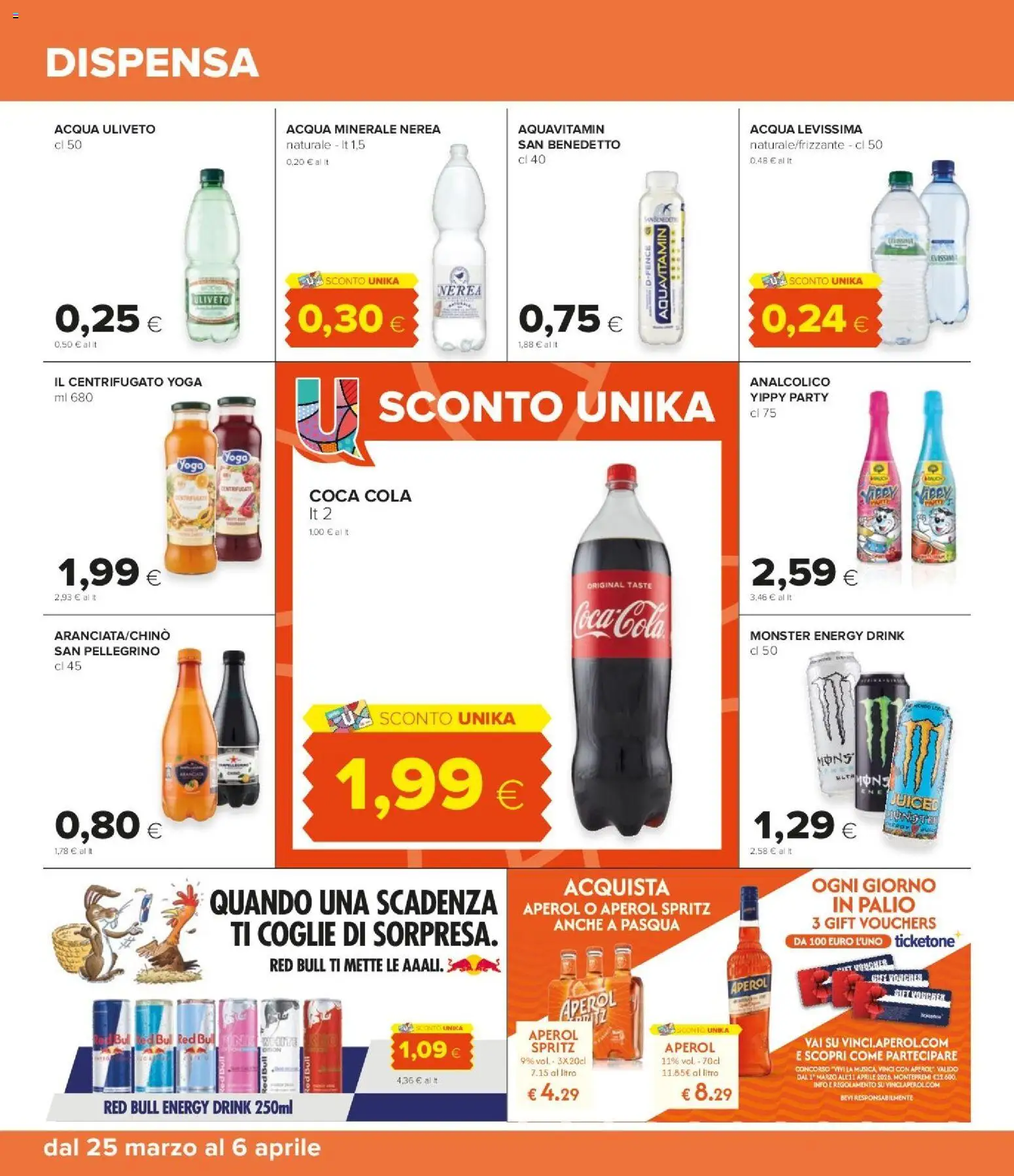 Volantino Tigre del 25.03.2026 | Pagina: 30 | Prodotti: Red Bull, Aperol, Acqua minerale, Coca Cola