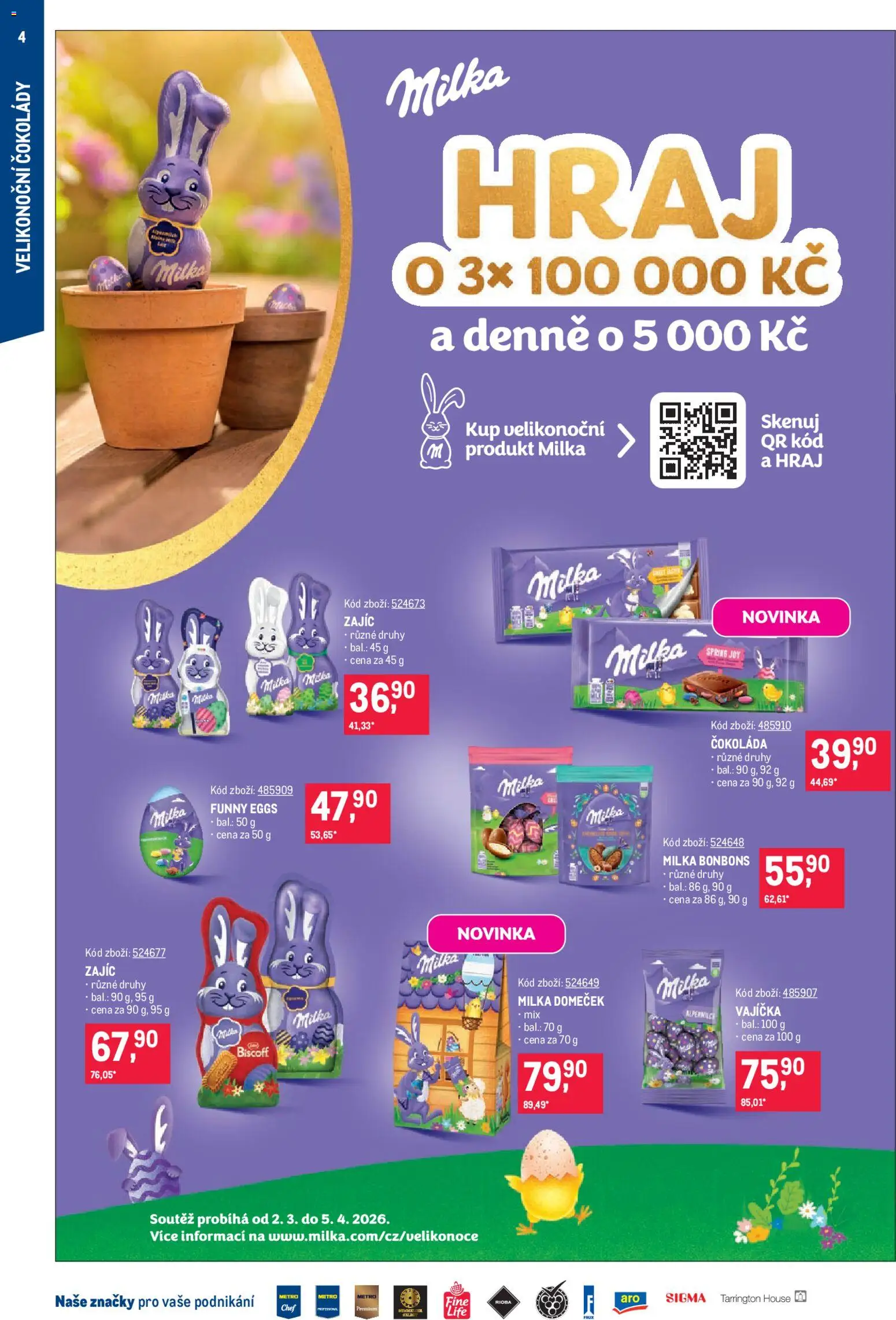 Makro leták - Velikonoční čokolády od 25.02.2026 | Strana: 4 | Produkty: Vajíčka, Čokoláda, Milka