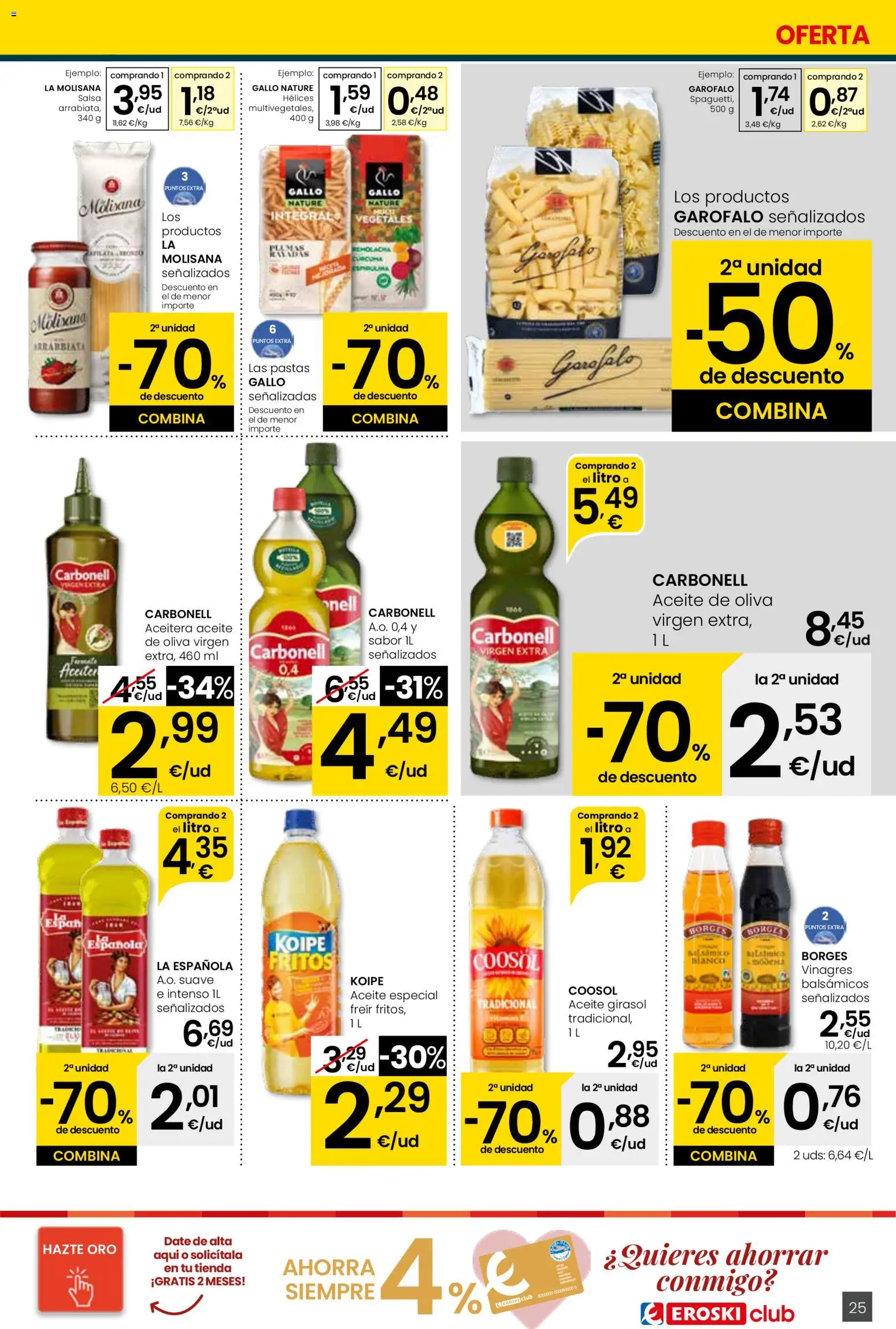 Eroski - Quieres ahorrar conmigo Center │ válido desde el 26.03.2026 | Página: 25 | Productos: Aceite, Aceite de oliva
