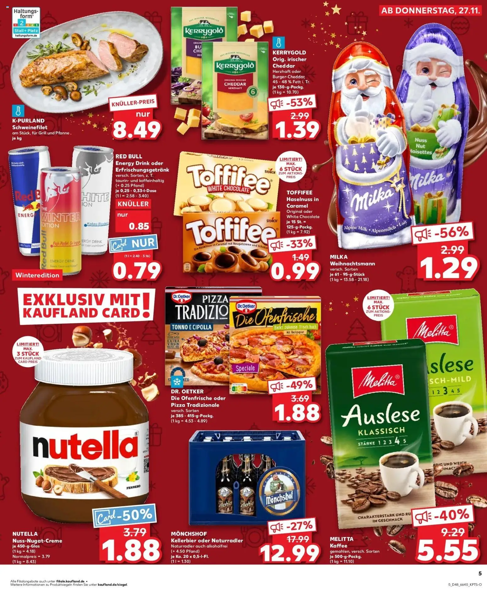 Kaufland prospekt Bietigheim-Bissingen	 – gültig ab 30.11.2025 | Seite: 5 | Produkte: Monchshof, Melitta kaffee, Red bull, Nutella