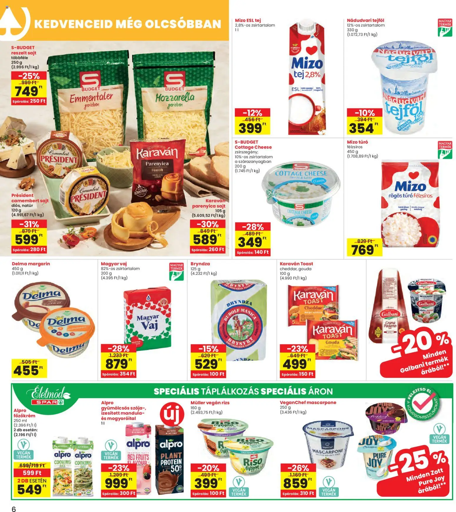 Interspar akciós ujság - amely érvényes a következő dátumtól: 30.10.2025 | Oldal: 6 | Termékek: Mozzarella, Parenyica, Protein, Rizs