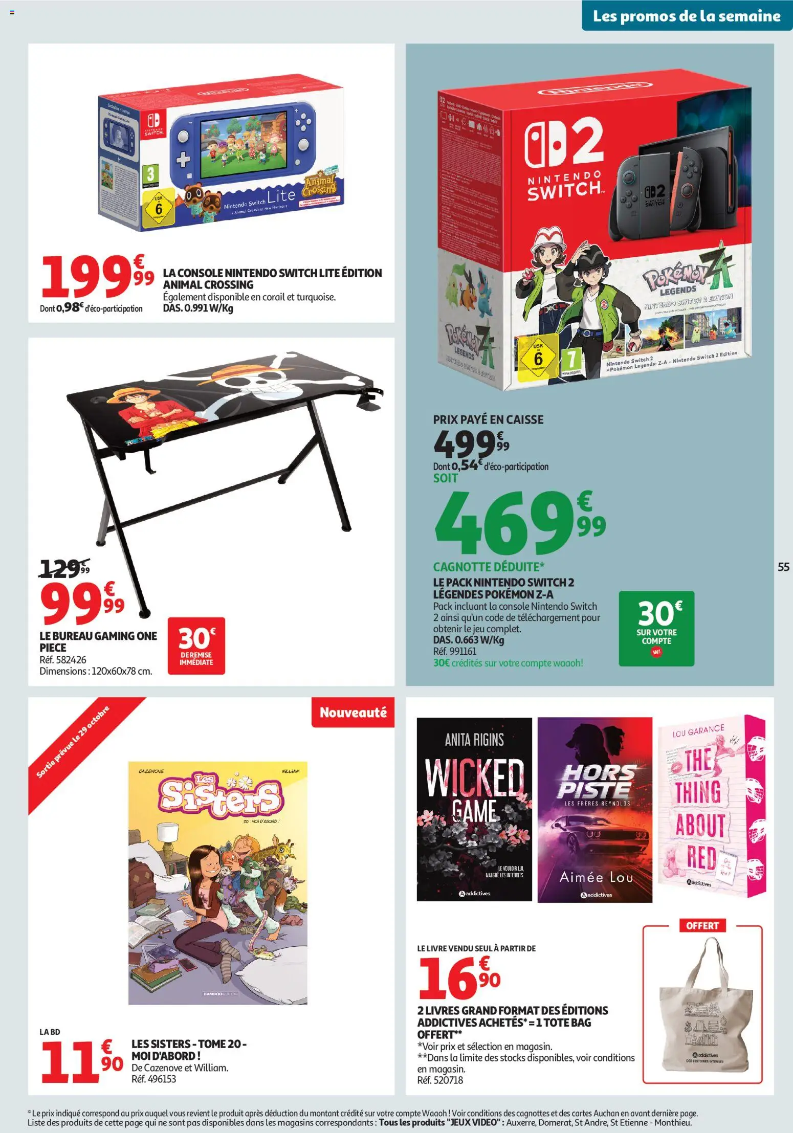 {H1} | Page: 55 | Produits: Vidéo, Bureau, console Nintendo Switch, Livre