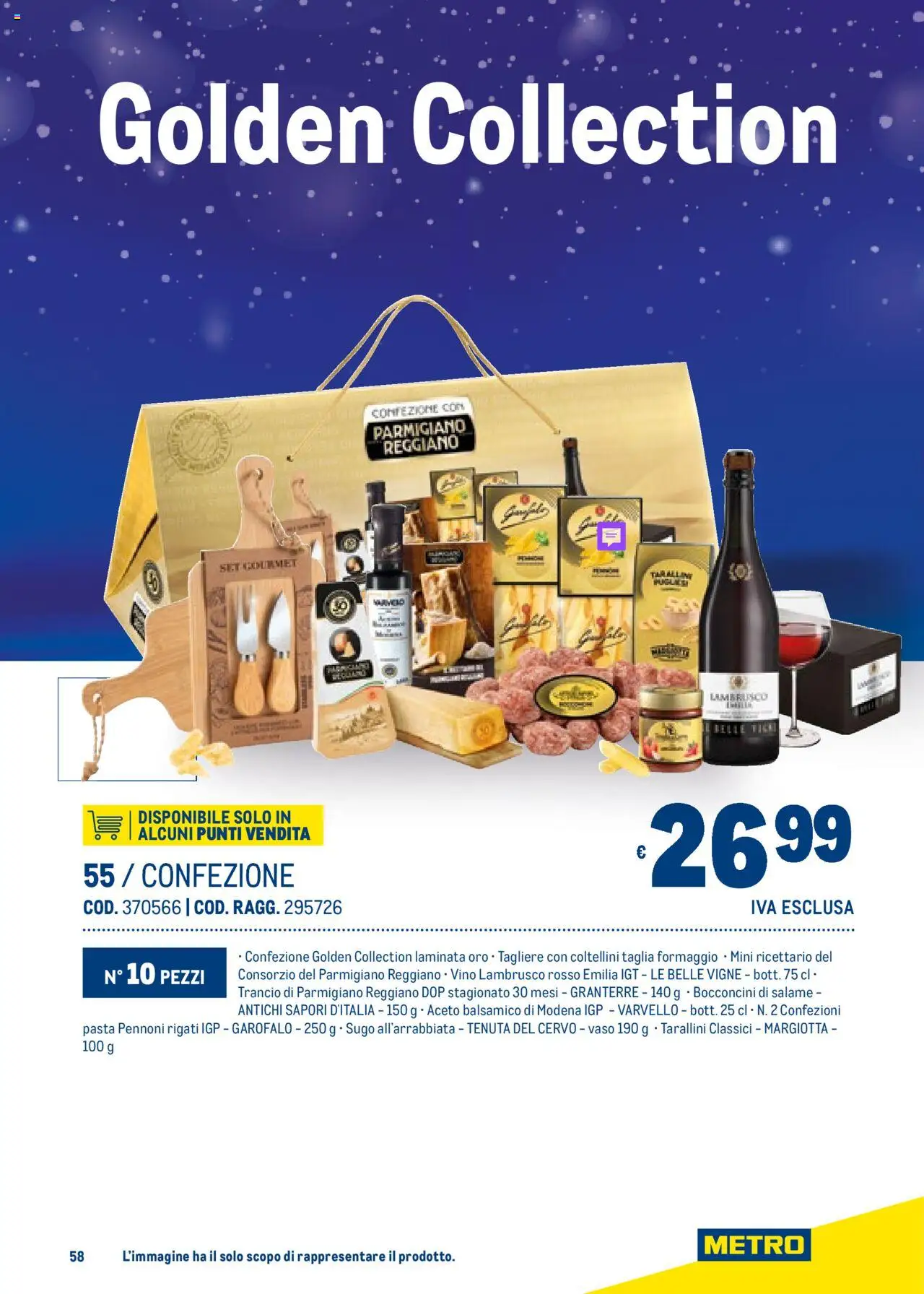 Volantino Metro del 06.11.2025 | Pagina: 58 | Prodotti: Formaggio, Vino, Parmigiano reggiano, Sugo
