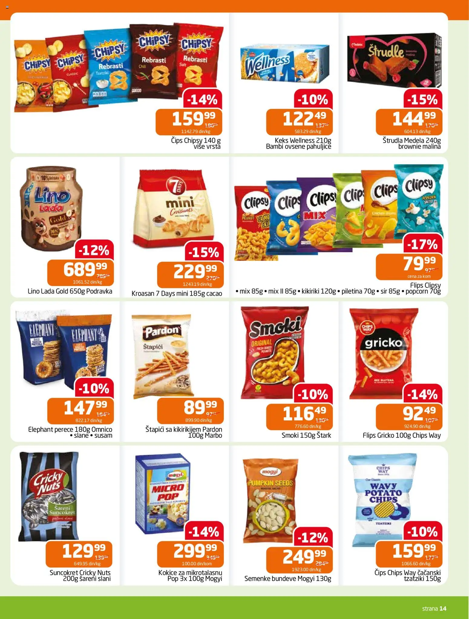 Gomex katalog - važi od 21.01.2026 | Strana: 12 | Proizvode: Čips, Smoki, Podravka, Malina