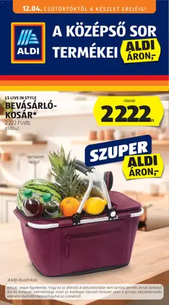 Aldi - Középső sor termékei - amely érvényes a következő dátumtól: 04.12.2025