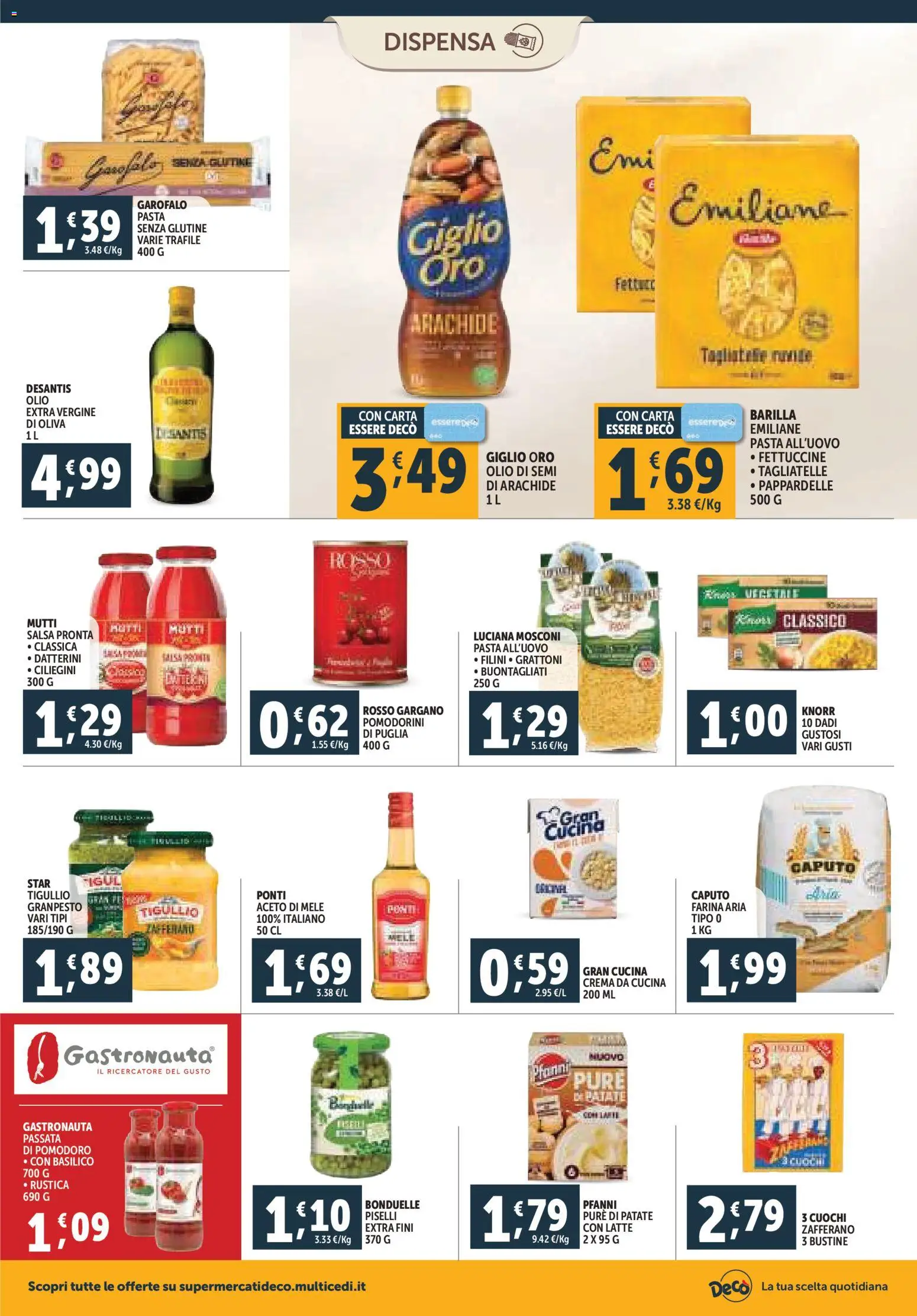 Volantino Decò del 07.11.2025 | Pagina: 14 | Prodotti: Pomodorini, Salsa, Aceto, Mutti salsa