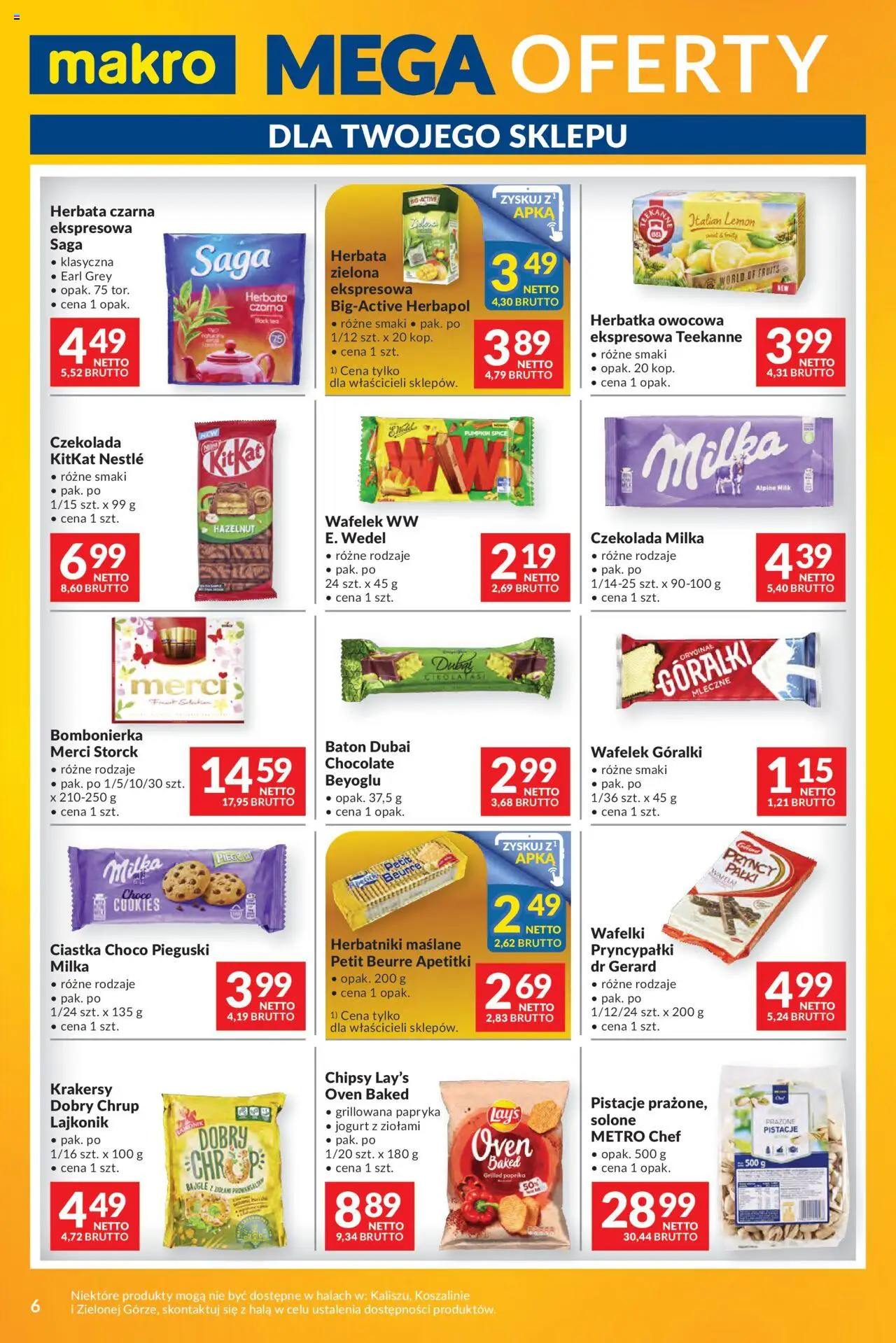 Makro Gazetka - Mega oferty dla Twojego Sklepu od 14.10.2025 | Strona: 6 | Produkty: Chipsy, Krakersy, Herbata, Ciastka