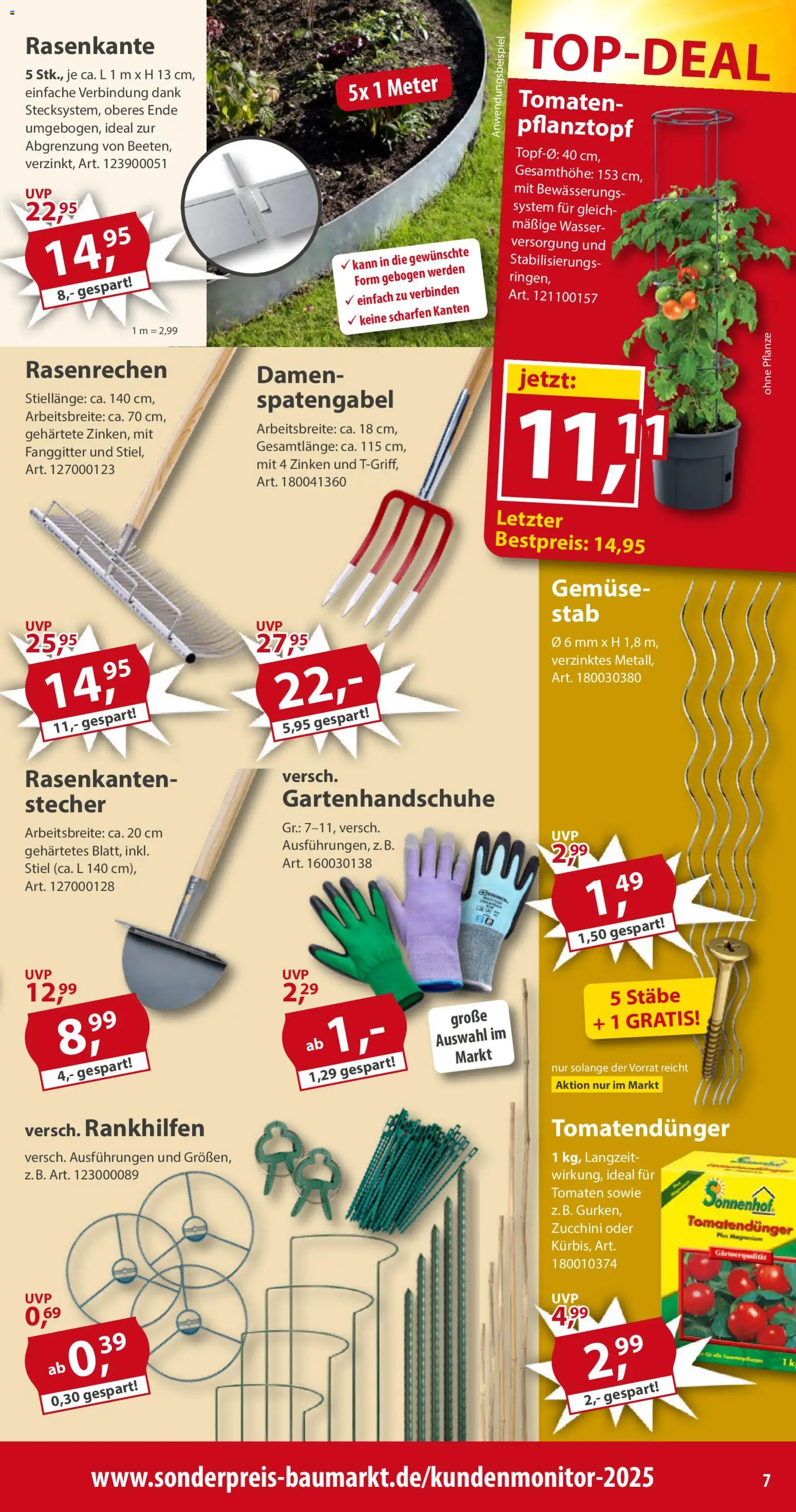 Sonderpreis Baumarkt Prospekt 	 – gültig ab 18.04.2026 | Seite: 7 | Produkte: Tomaten, Wasser, Gemüse, Zucchini