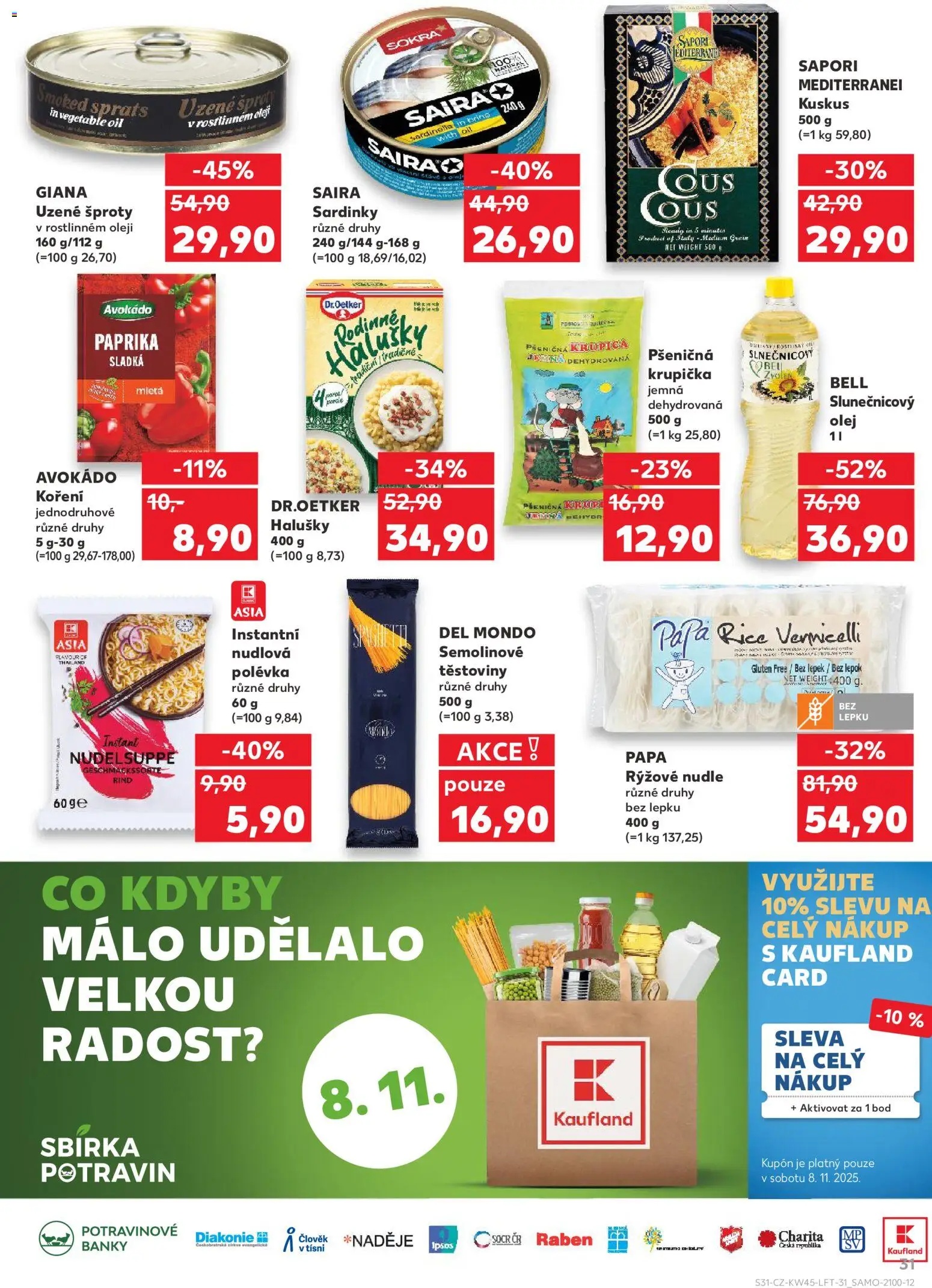 Kaufland leták - Liberec od 05.11.2025 | Strana: 31 | Produkty: Koření, Kuskus, Avokádo, Sardinky