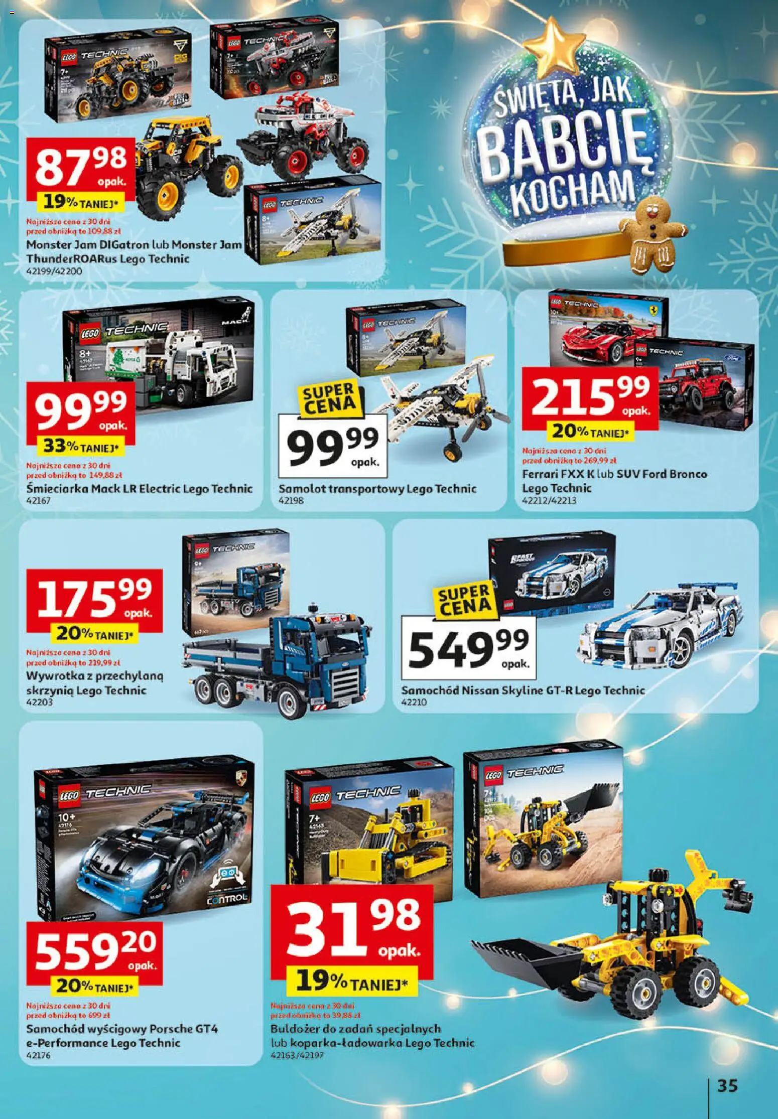 Auchan Gazetka - Zabawki Święta jak babcię kocham Hipermarket od 06.11.2025 | Strona: 35 | Produkty: Lego