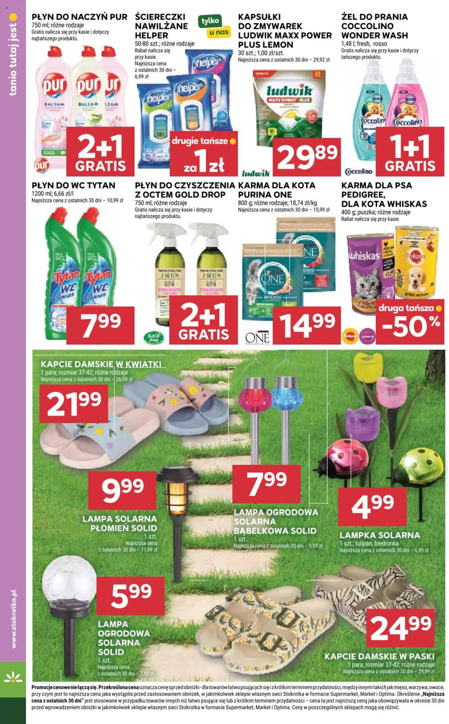 Stokrotka gazetka od 29.04.2026 | Strona: 32 | Produkty: Kapcie, Stokrotka, Karma dla kota, Karma dla psa