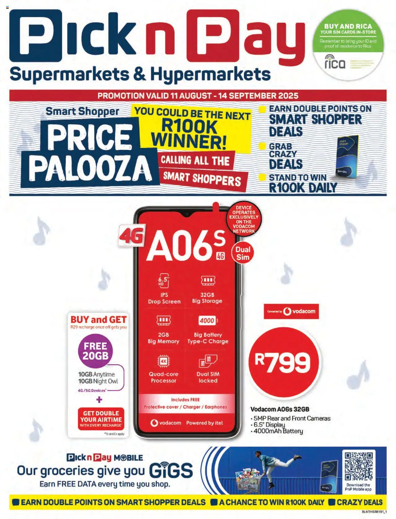 Pick n Pay - Cellular Specials │ valid from 11.08.2025 | Page: 1 | Products: Cover, Earphones, Battery, Charger