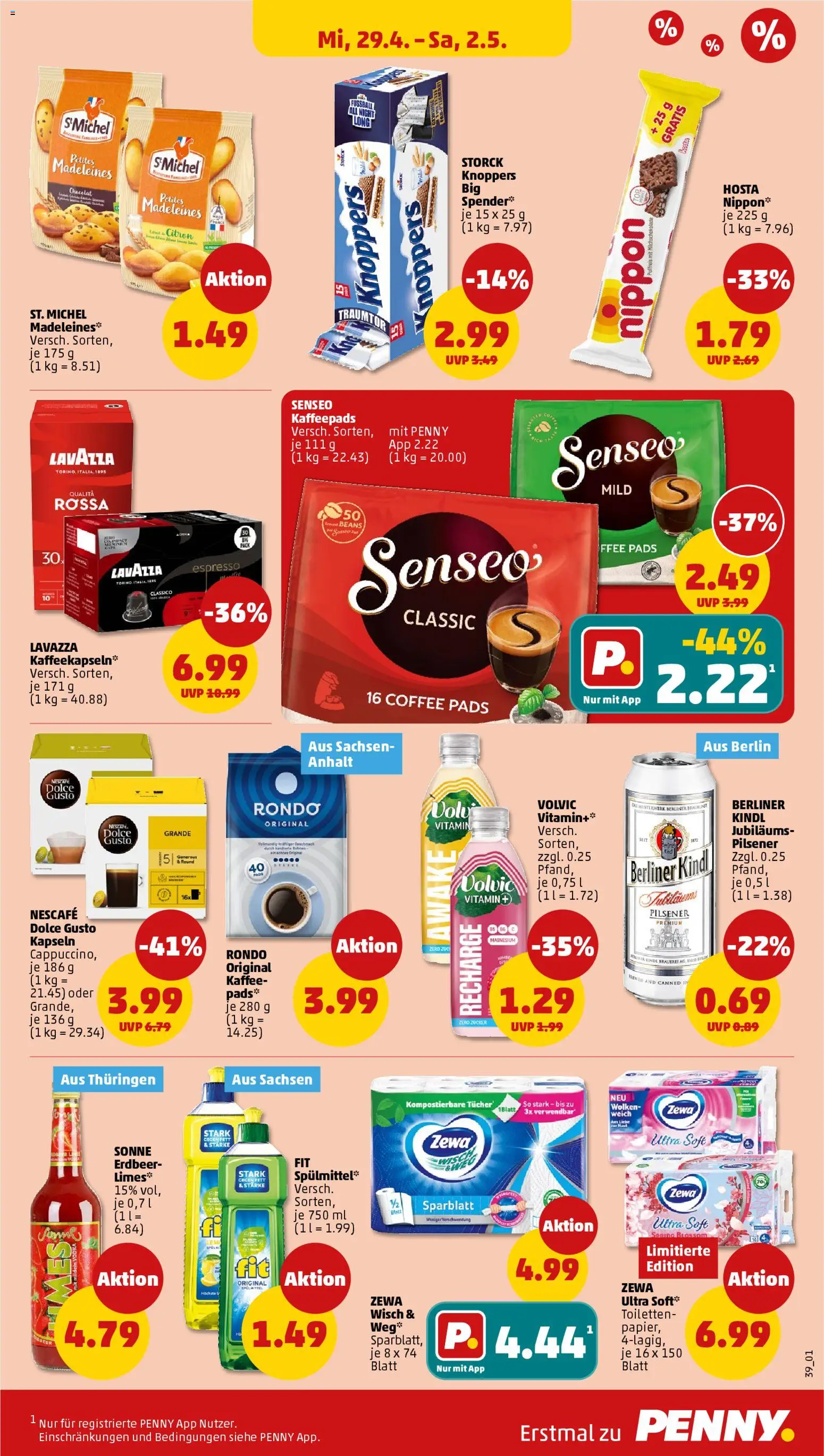Penny Prospekt 	 – gültig ab 27.04.2026 | Seite: 43 | Produkte: Berliner, Senseo, Lavazza, Kaffeepads