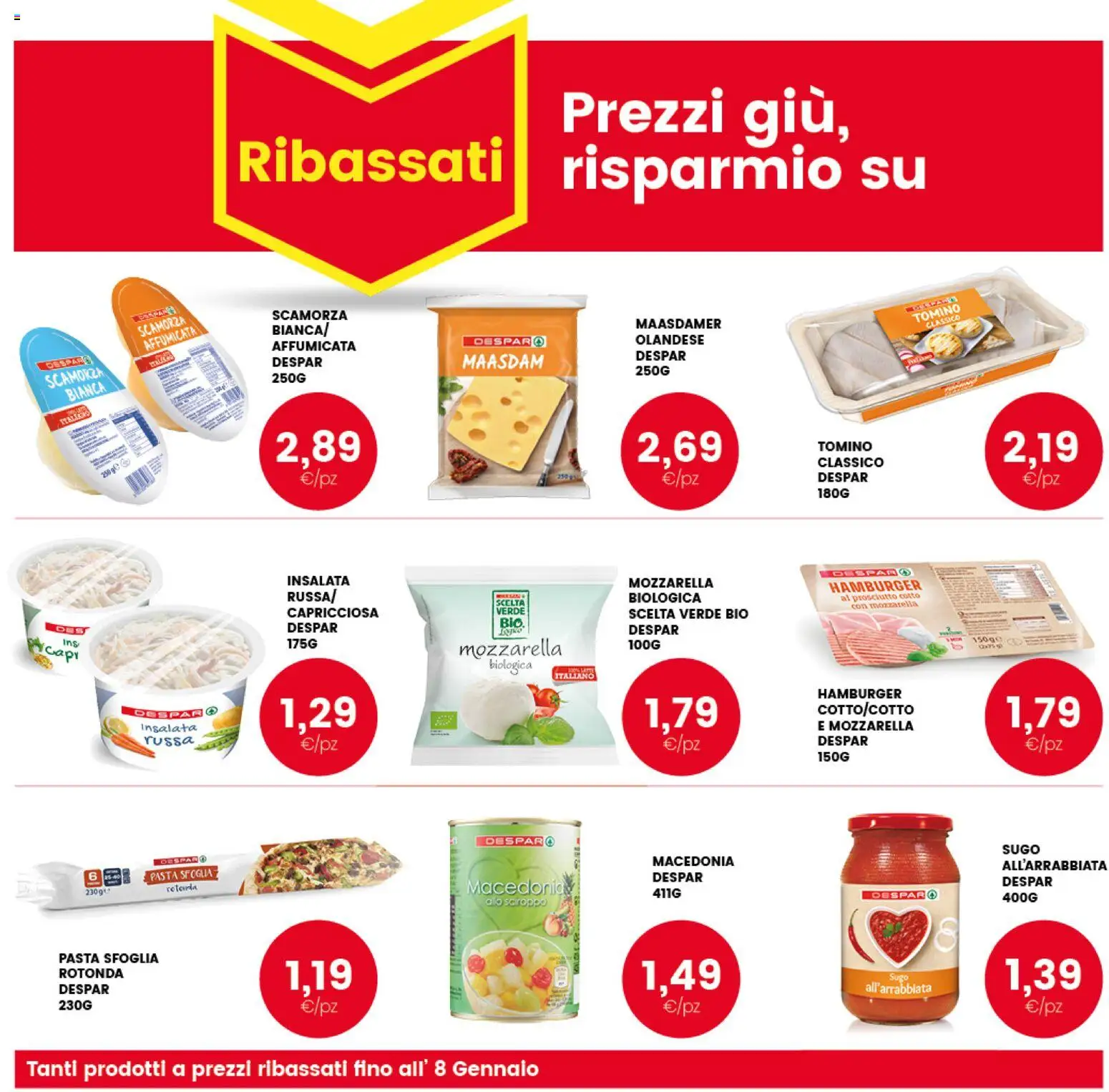 Volantino Interspar del 26.12.2025 | Pagina: 18 | Prodotti: Mozzarella, Prosciutto, Macedonia, Insalata russa