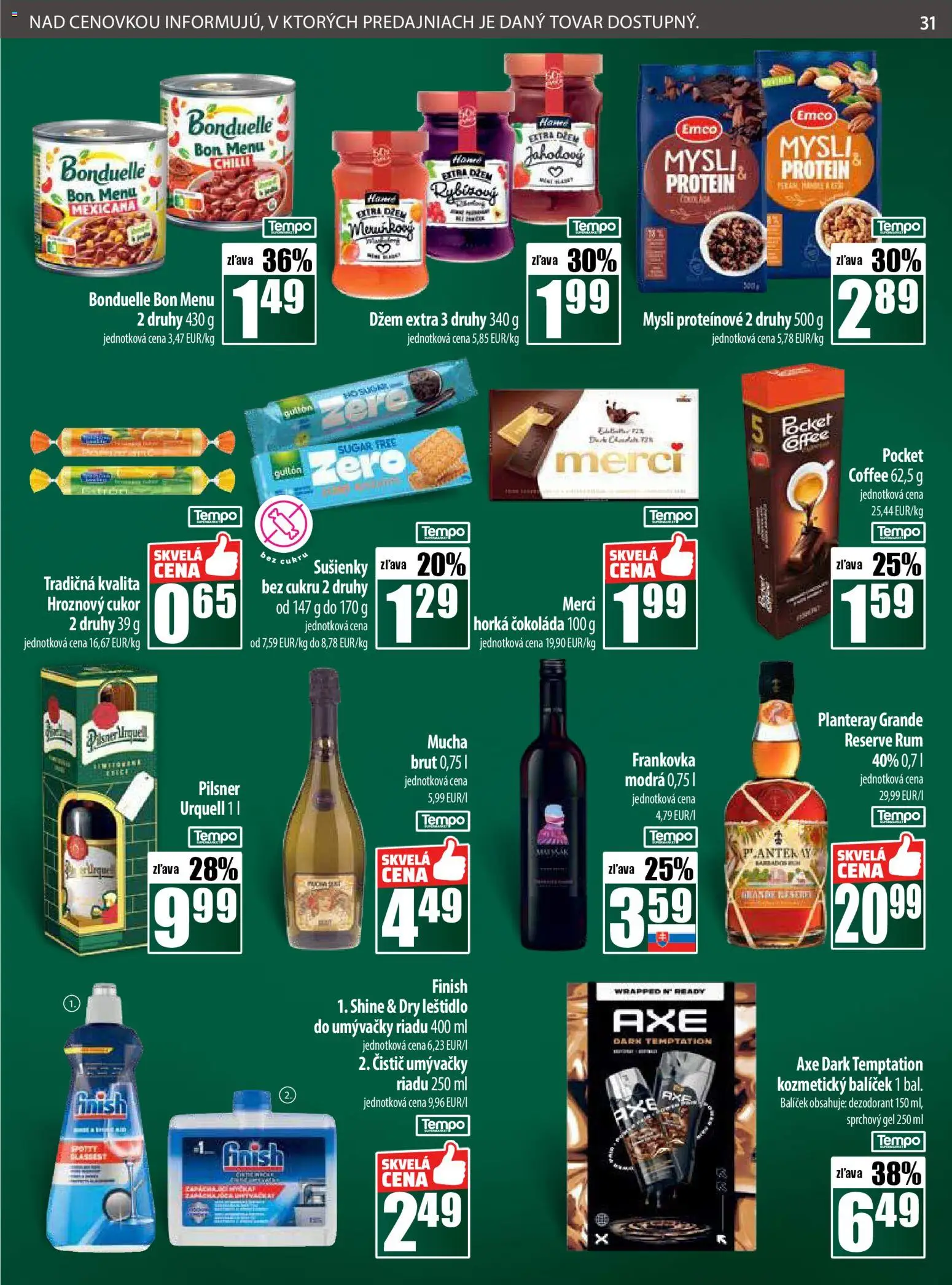 Nové COOP Jednota akcie – leták je platný od 27.11.2025 | Strana: 31 | Produkty: Merci, Čokoláda, Cukor, Rum