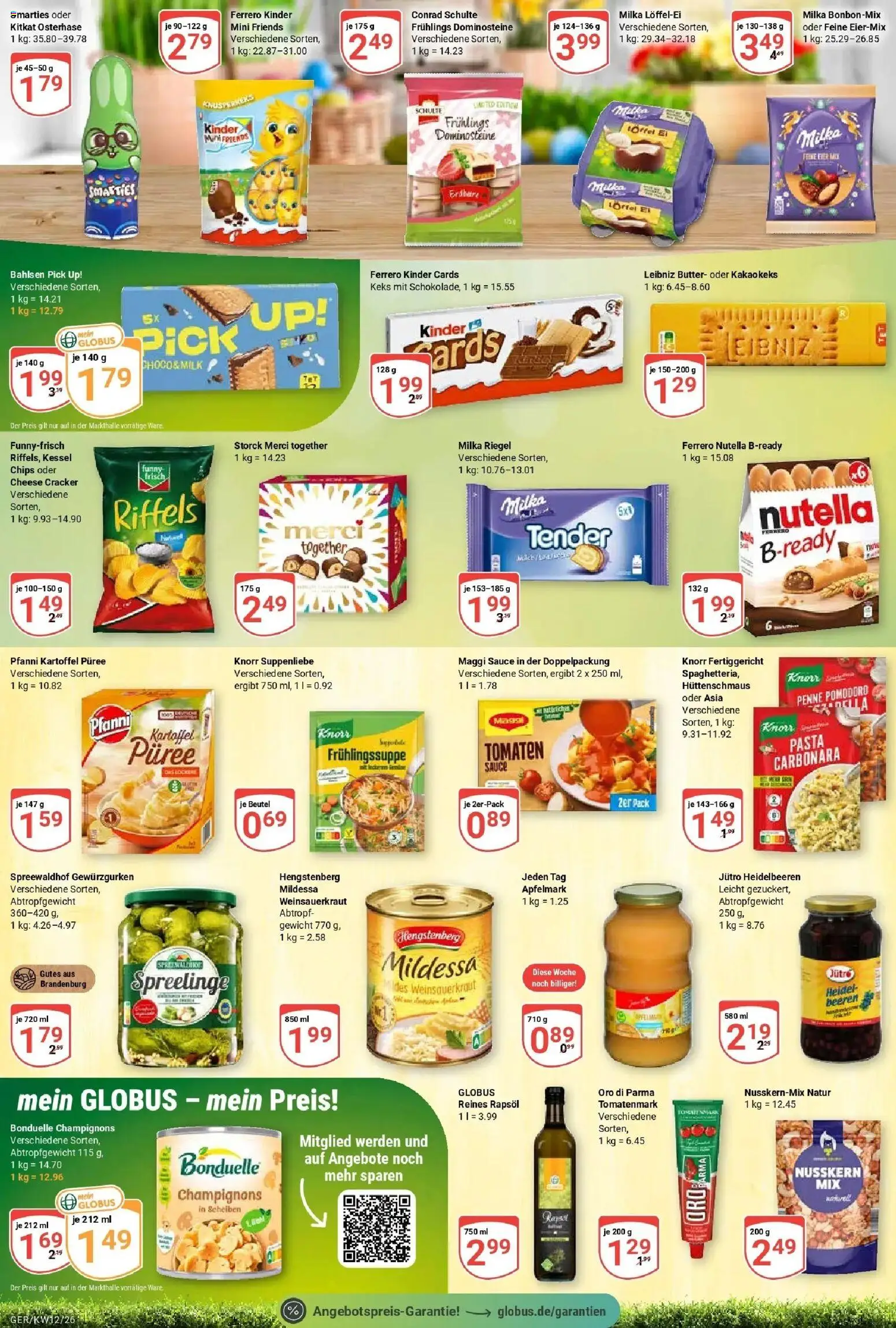 Globus prospekt Gera	 – gültig ab 15.03.2026 | Seite: 12 | Produkte: Smarties, Funny frisch, Oro di parma, Chips