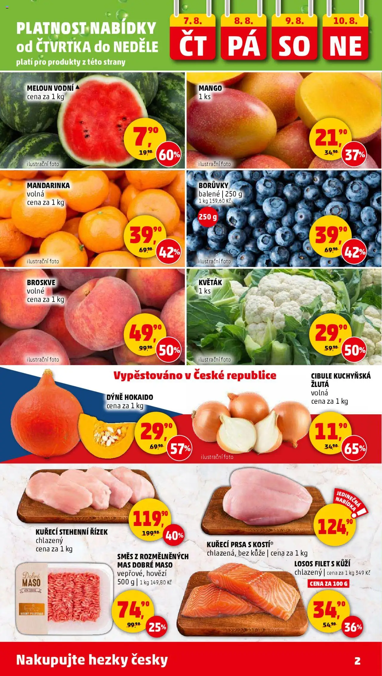 Penny Market leták - Čtvrtečník od 07.08.2025 | Strana: 2 | Produkty: Kuřecí prsa, Hovězí, Filet, Meloun vodní
