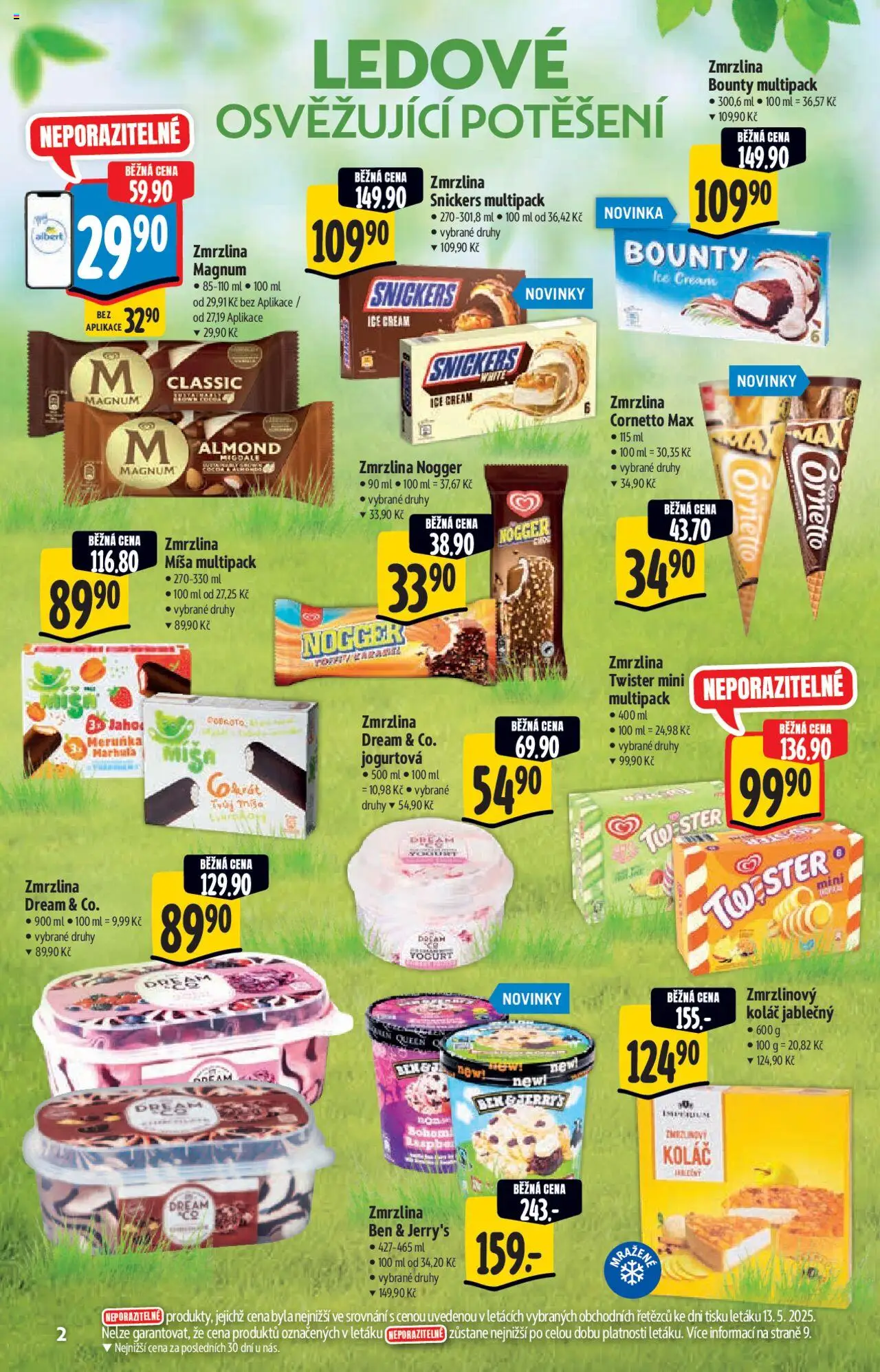 Albert katalog - Hypermarket od 21.05.2025 | Strana: 2 | Produkty: Zmrzlina, Ben & Jerry's, Magnum, Zmrzlina Snickers
