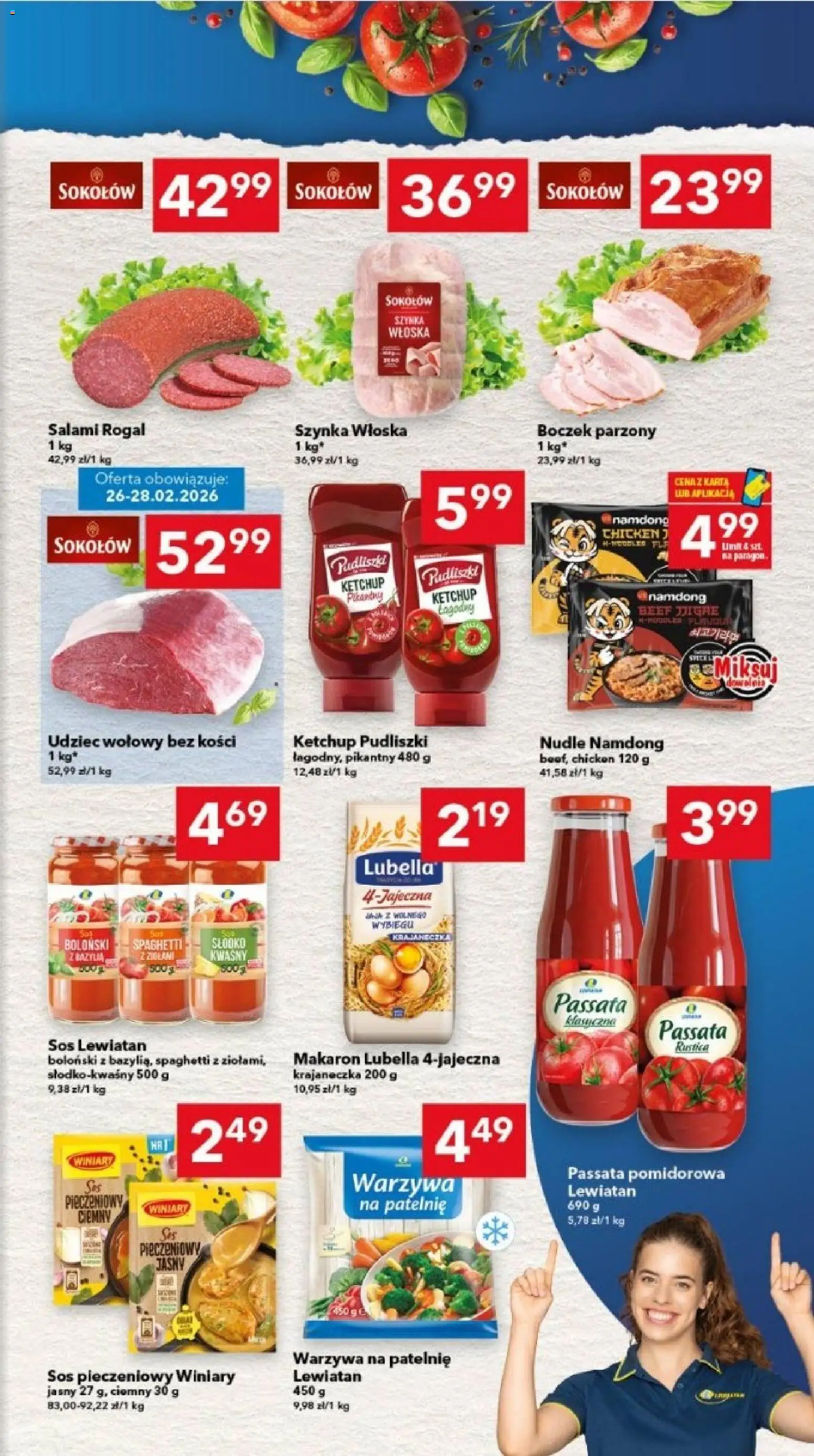 Lewiatan gazetka - Legnica od 26.02.2026 | Strona: 3 | Produkty: Karta, Warzywa na patelnie, Patelnie, Boczek