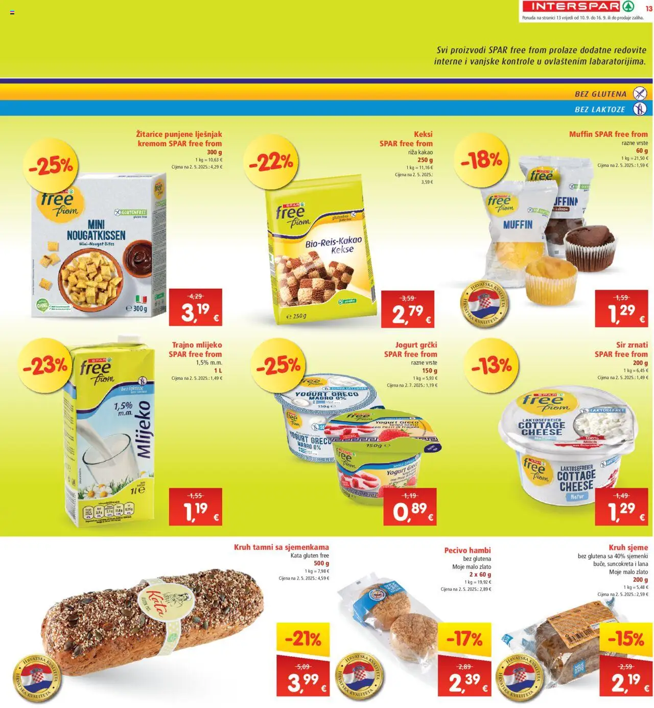 Interspar katalog | vrijedi od 10.09.2025 | Stranica: 13 | Proizvodi: Kruh, Žitarice, Kakao, Pecivo