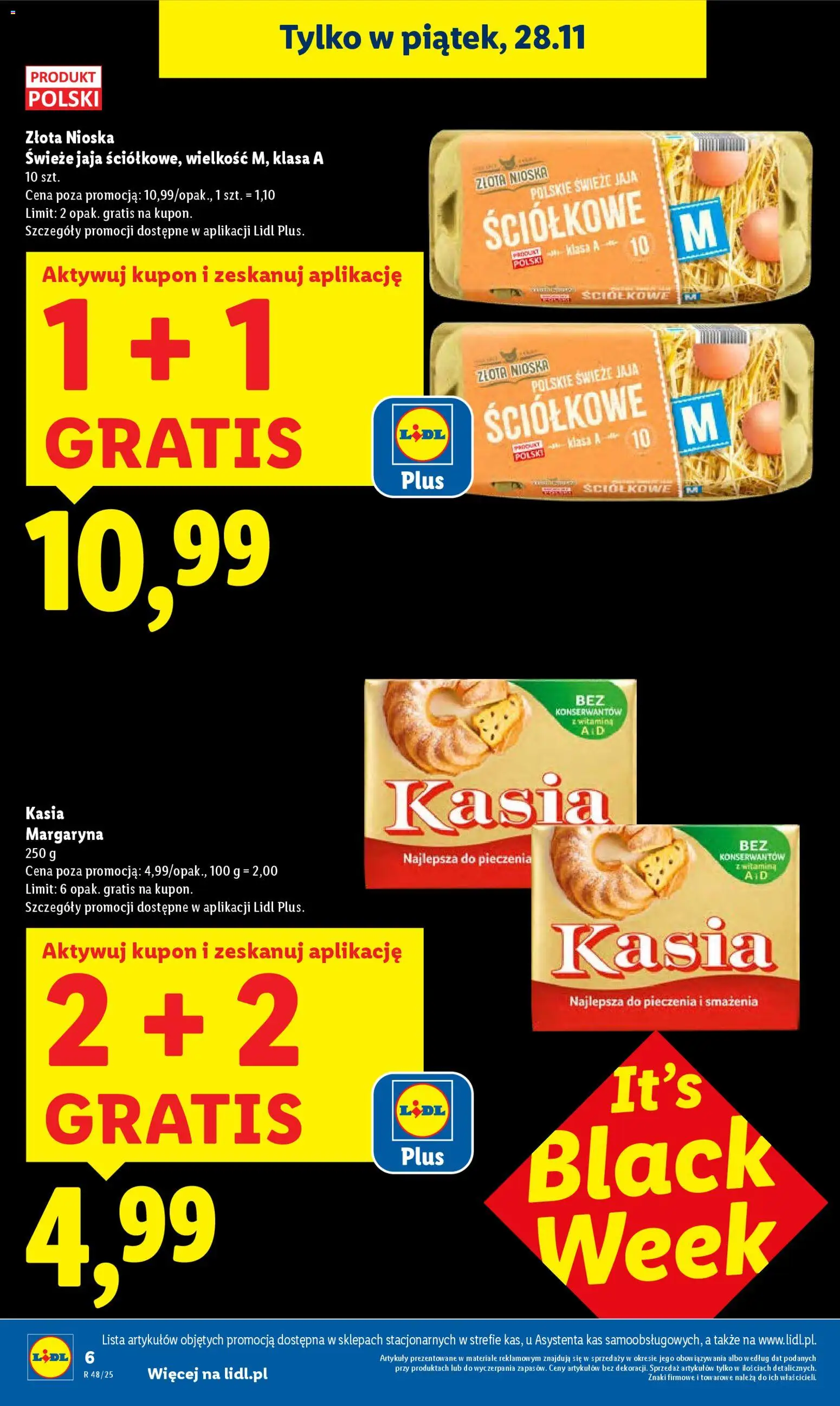 Lidl Black Friday od 27.11.2025 | Strona: 6 | Produkty: Margaryna kasia, Margaryna, Jaja
