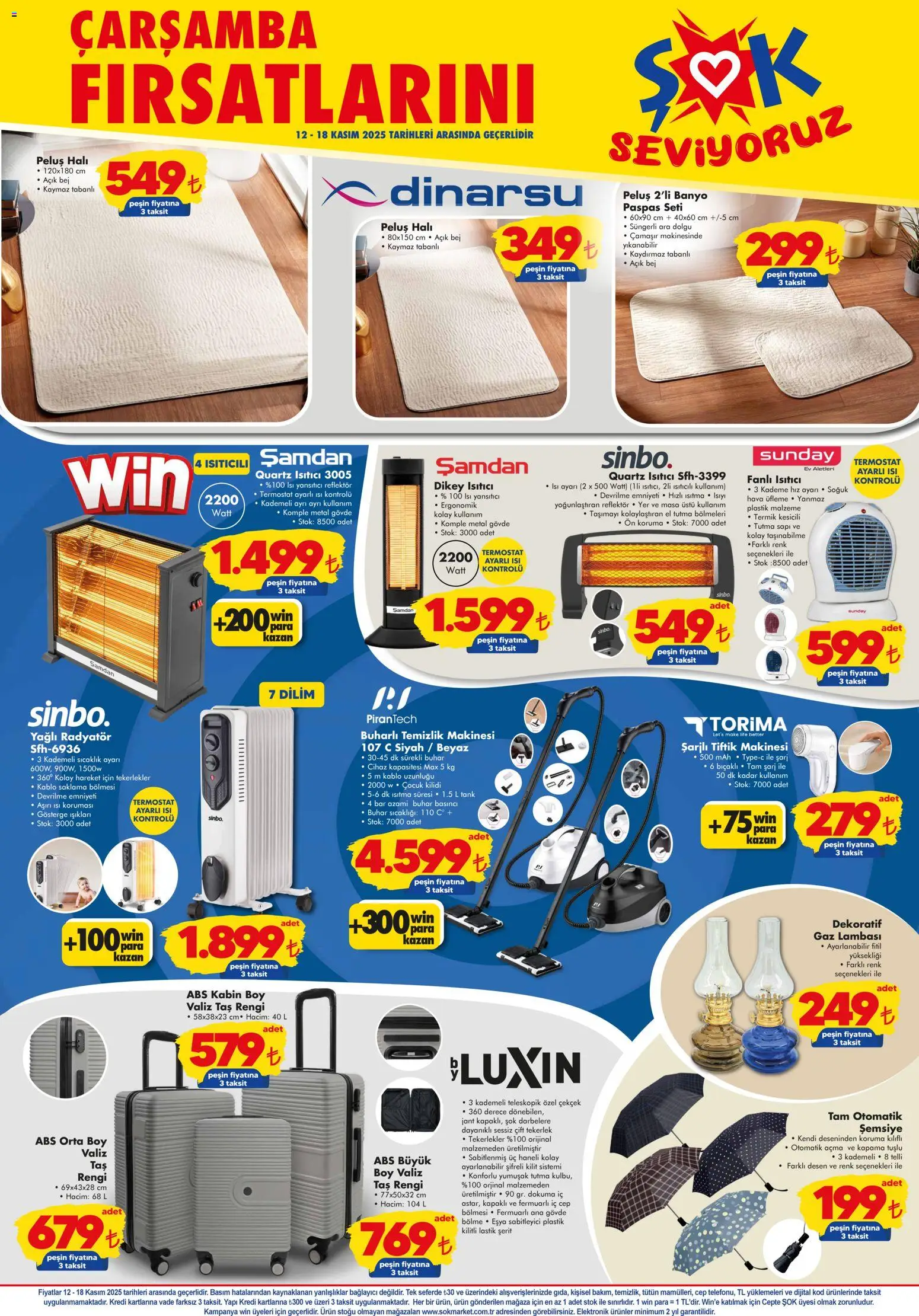 Şok Market Katalog - 12.11.2025 tarihinden itibaren geçerlidir | Sayfa: 3 | Ürünler: Radyatör, Halı, Paspas, Şemsiye