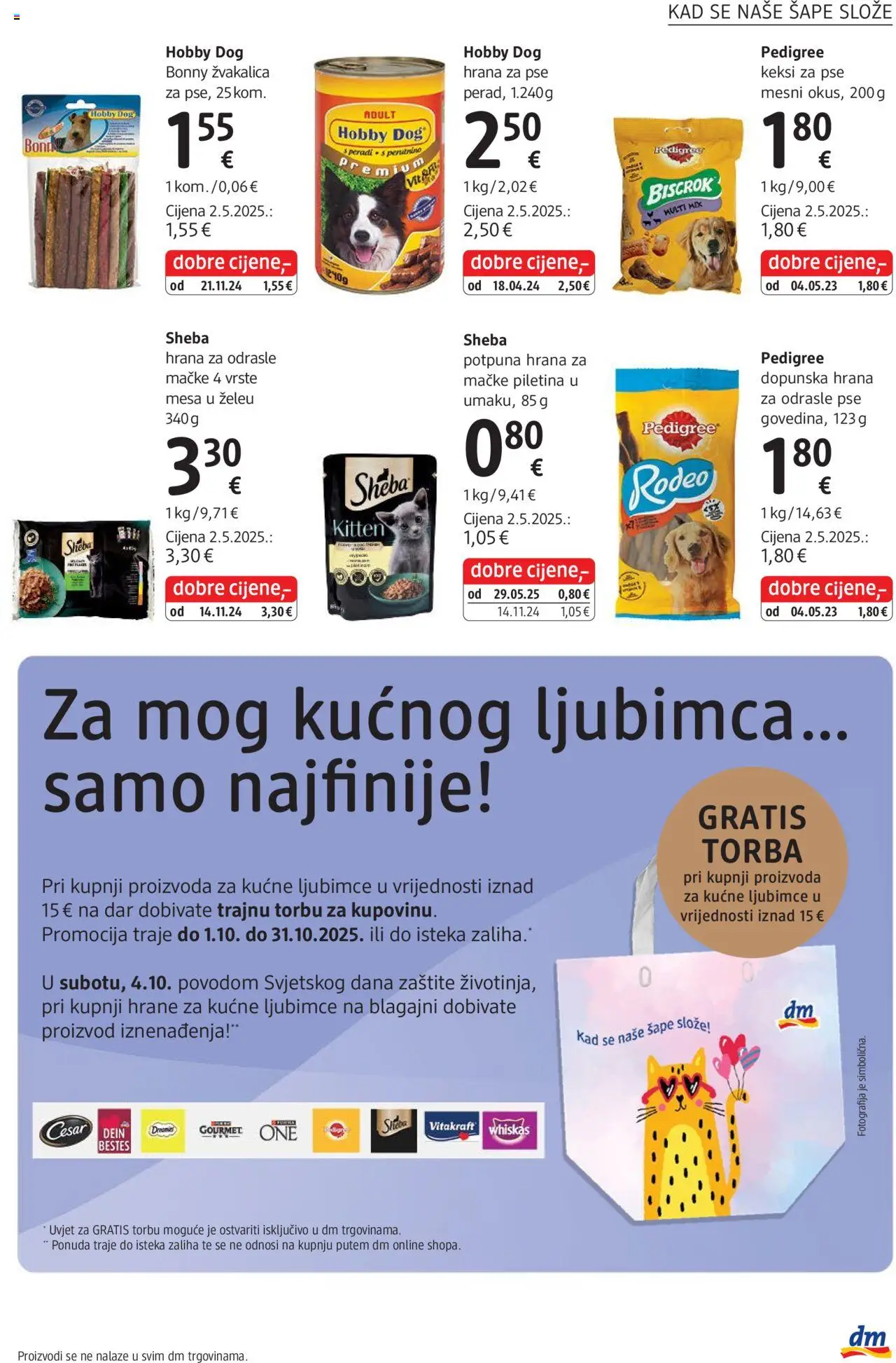DM katalog | vrijedi od 01.10.2025 | Stranica: 29 | Proizvodi: Whiskas, Keksi, Piletina, Torba