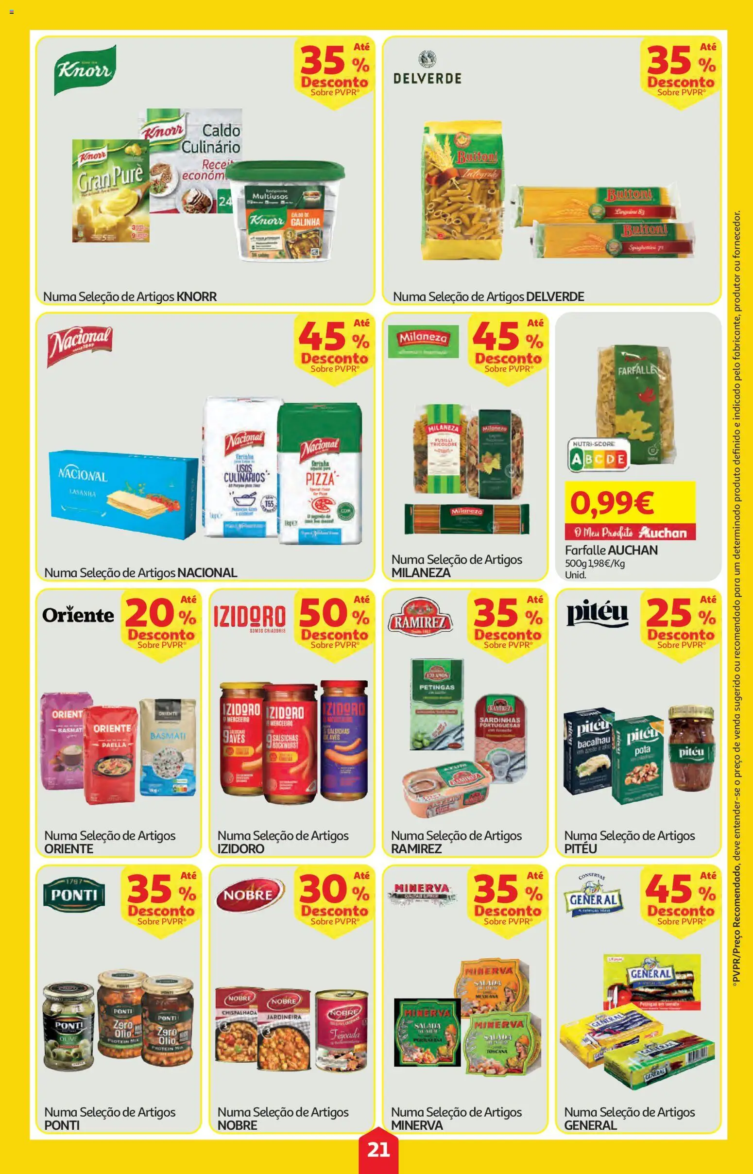 Auchan folheto │ válido de 09.04.2026 | Página: 21 | Produtos: Bacalhau, Milaneza, Knorr, Salada