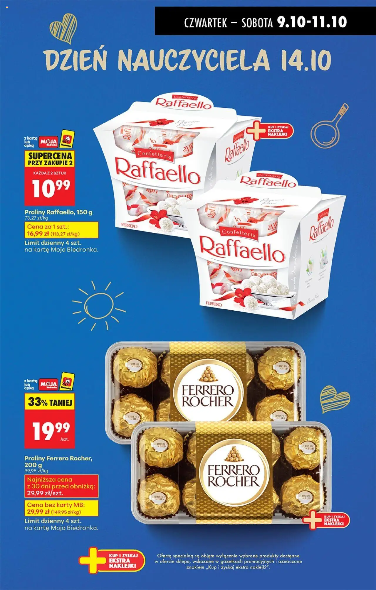 Biedronka gazetka - Oferta w tym tygodniu od 09.10.2025 | Strona: 9 | Produkty: Karta, Praliny, Naklejki, Ferrero rocher