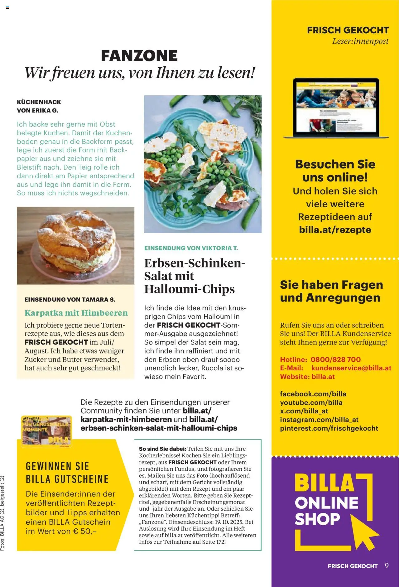 Billa Frisch Gekocht gültig ab 01.10.2025 | Seite: 7 | Produkte: Salat, Obst, Zucker, Erbsen
