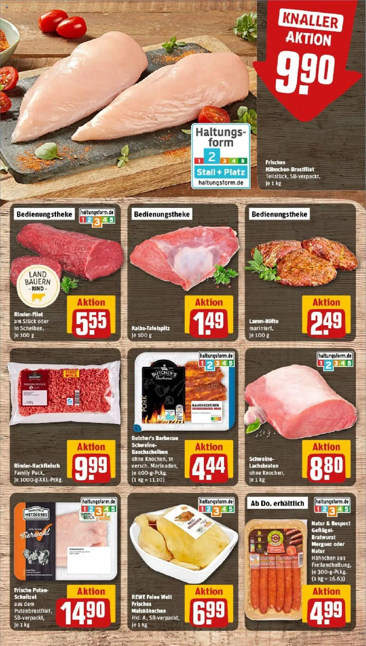 Rewe prospekt Ebersbach	 - gültig ab dem 20.07.2025 | Seite: 10 | Produkte: Hahnchen, Rinderfilet, Bratwurst, Schnitzel