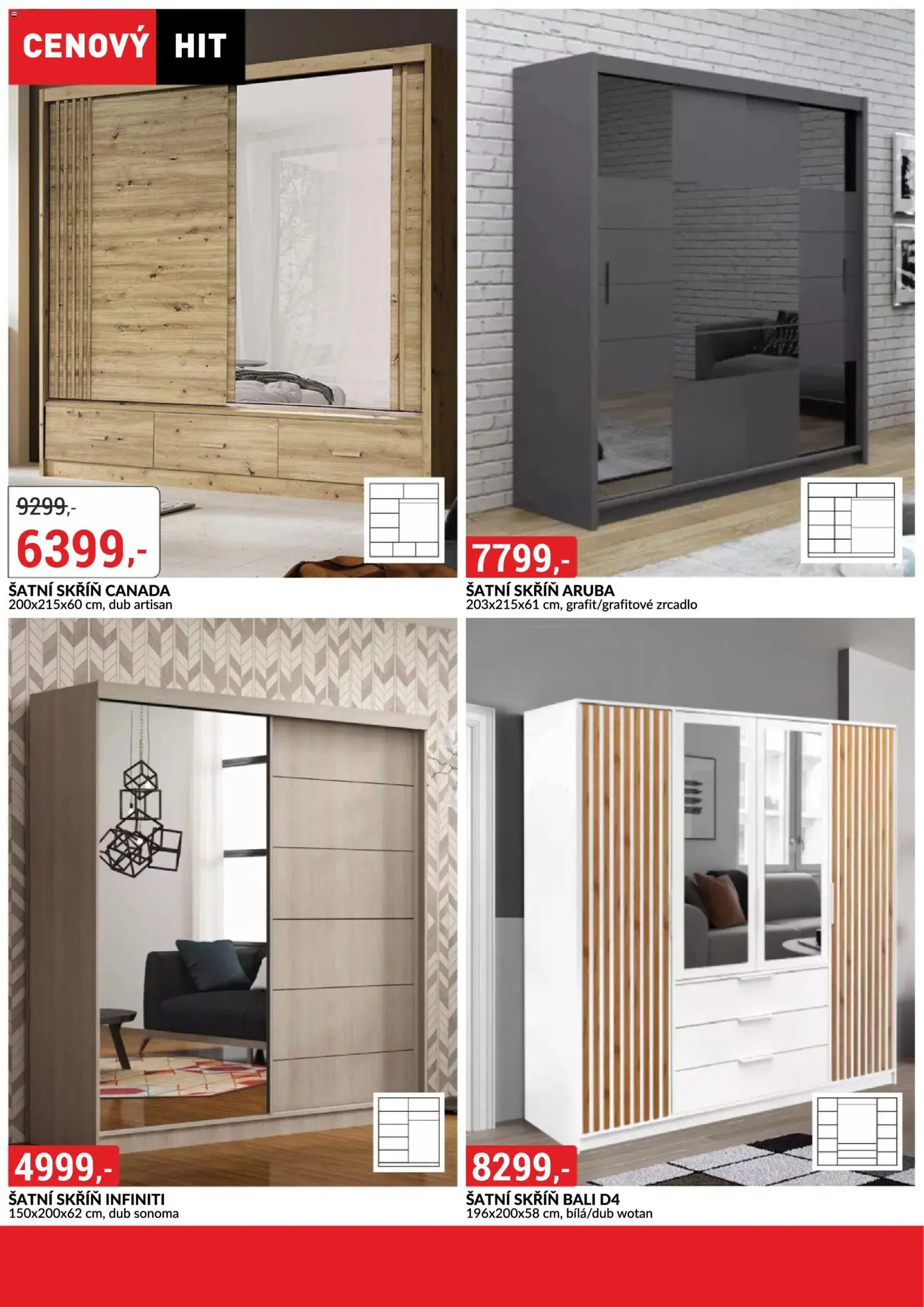 BAUMAX leták - Vaše bydlení, vaše pravidla od 01.11.2025 | Strana: 52 | Produkty: Šatní skříň, Zrcadlo, Skříň