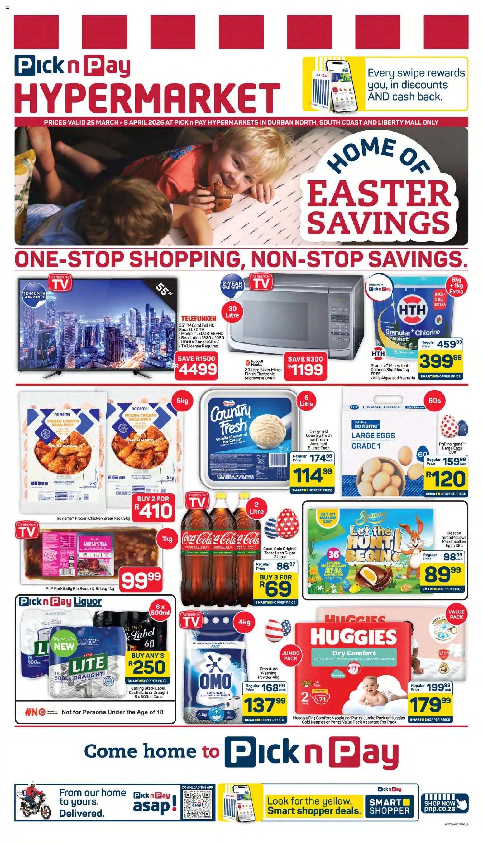 New Pick n Pay catalogue – valid from 25.03.2026 | Page: 1 | Products: Pants, USB, Mirror, Chicken