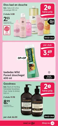 badedas Wild Forest douchegel 600 ml, Wild Forest douchegel 600 ml - Voorbeeld van een folder van Etos, geldig van 08.12.2025 | Pagina: 71 | Producten: Kan, Douche, Handzeep, Douchegel