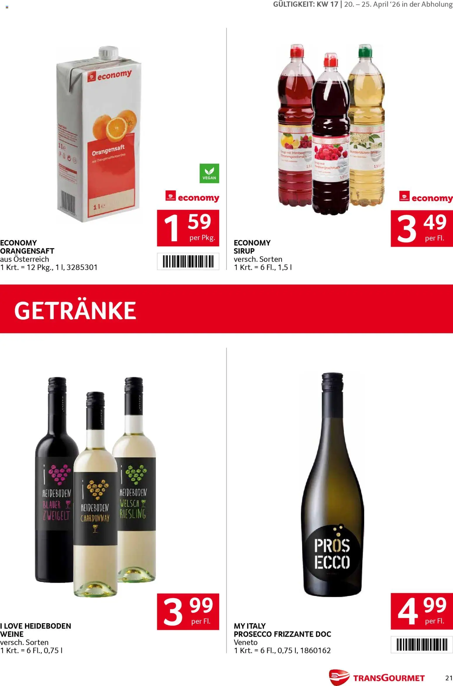 Transgourmet Flugblatt gültig ab 20.04.2026 | Seite: 21