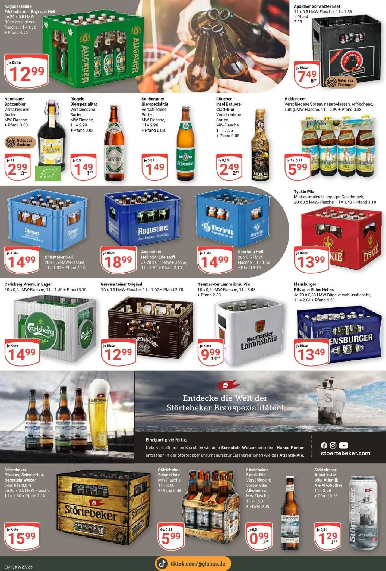 Globus prospekt Mittelhausen	 - gültig ab dem 29.06.2025 | Seite: 19 | Produkte: Tyskie, Carlsberg, Pils, Flensburger