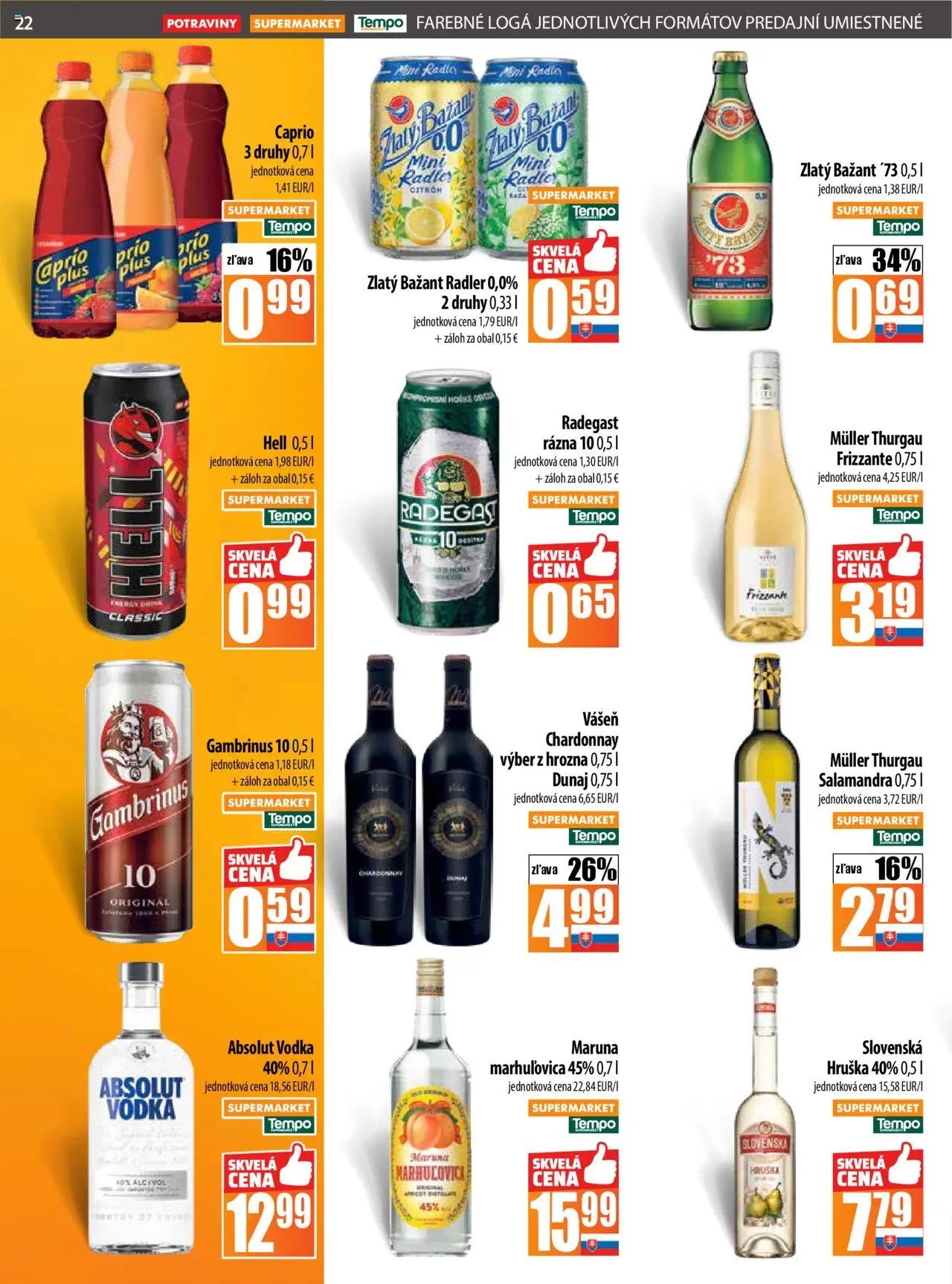 COOP Jednota leták │ platný od 07.08.2025 | Strana: 22 | Produkty: Radegast, Radler, Rádio, Gambrinus