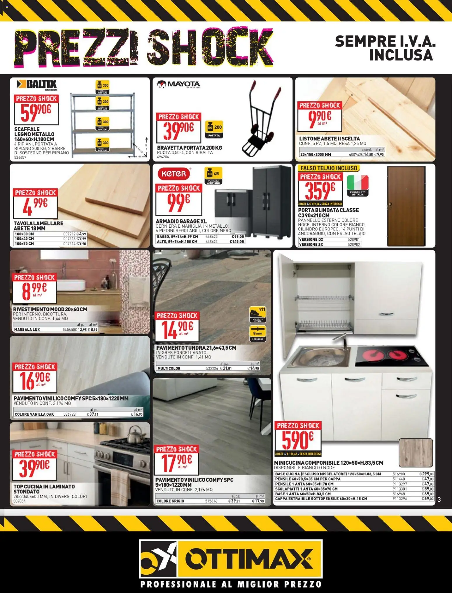Volantino Ottimax del 05.02.2026 | Pagina: 3 | Prodotti: Ripiano, Pavimento, Top, Armadio