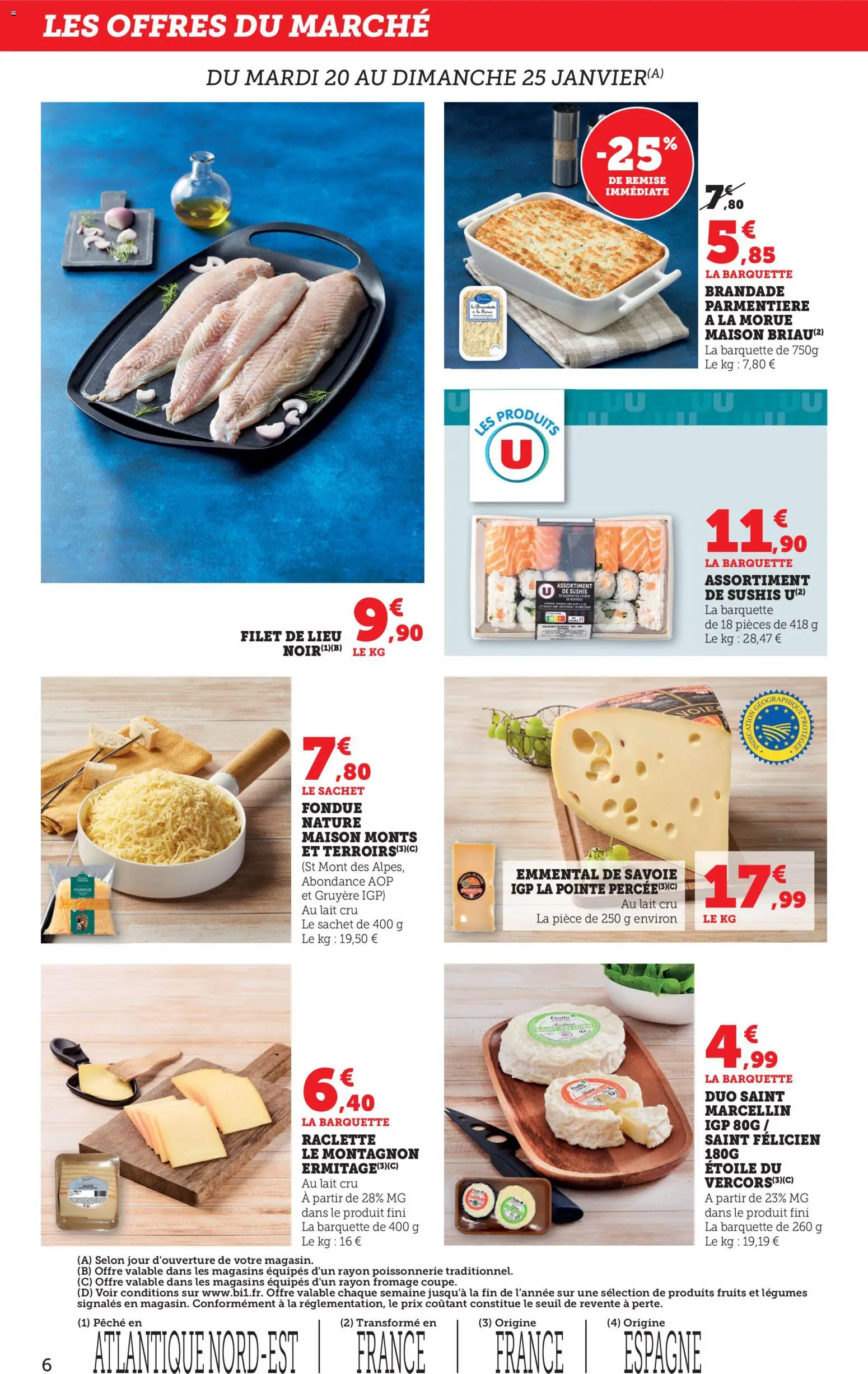 {H1} | Page: 6 | Produits: Emmental, Raclette, Morue, Fromage
