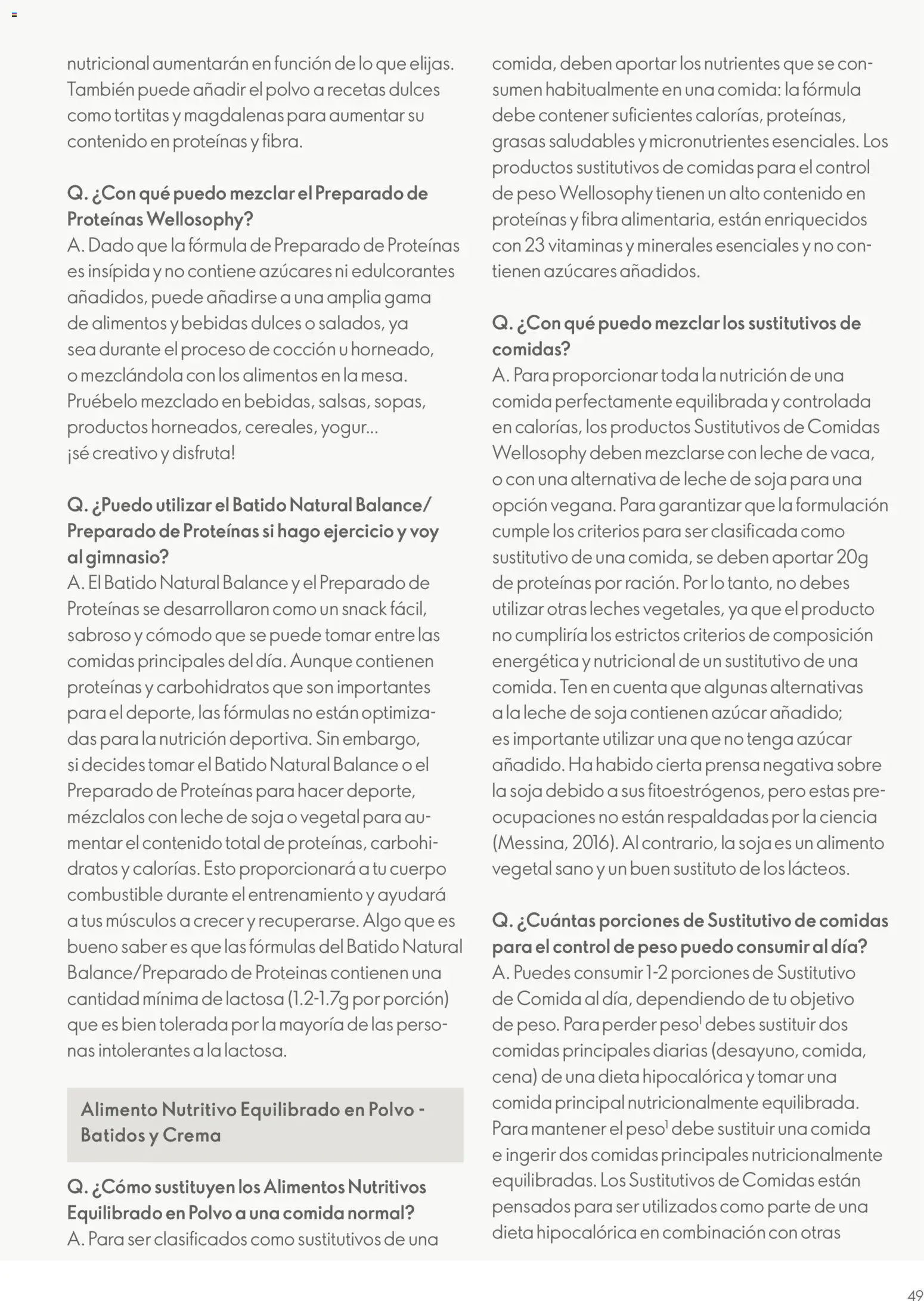 Oriflame - Guía Wellosophy │ válido desde el 01.11.2023 | Página: 49 | Productos: Polvo, Leche, Magdalenas, Peso