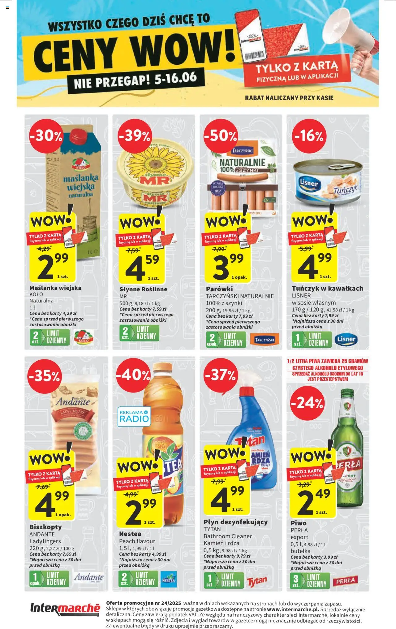 Intermarche Gazetka od 12.06.2025 | Strona: 48 | Produkty: Karta, Radio, Parówki, Piwo perła