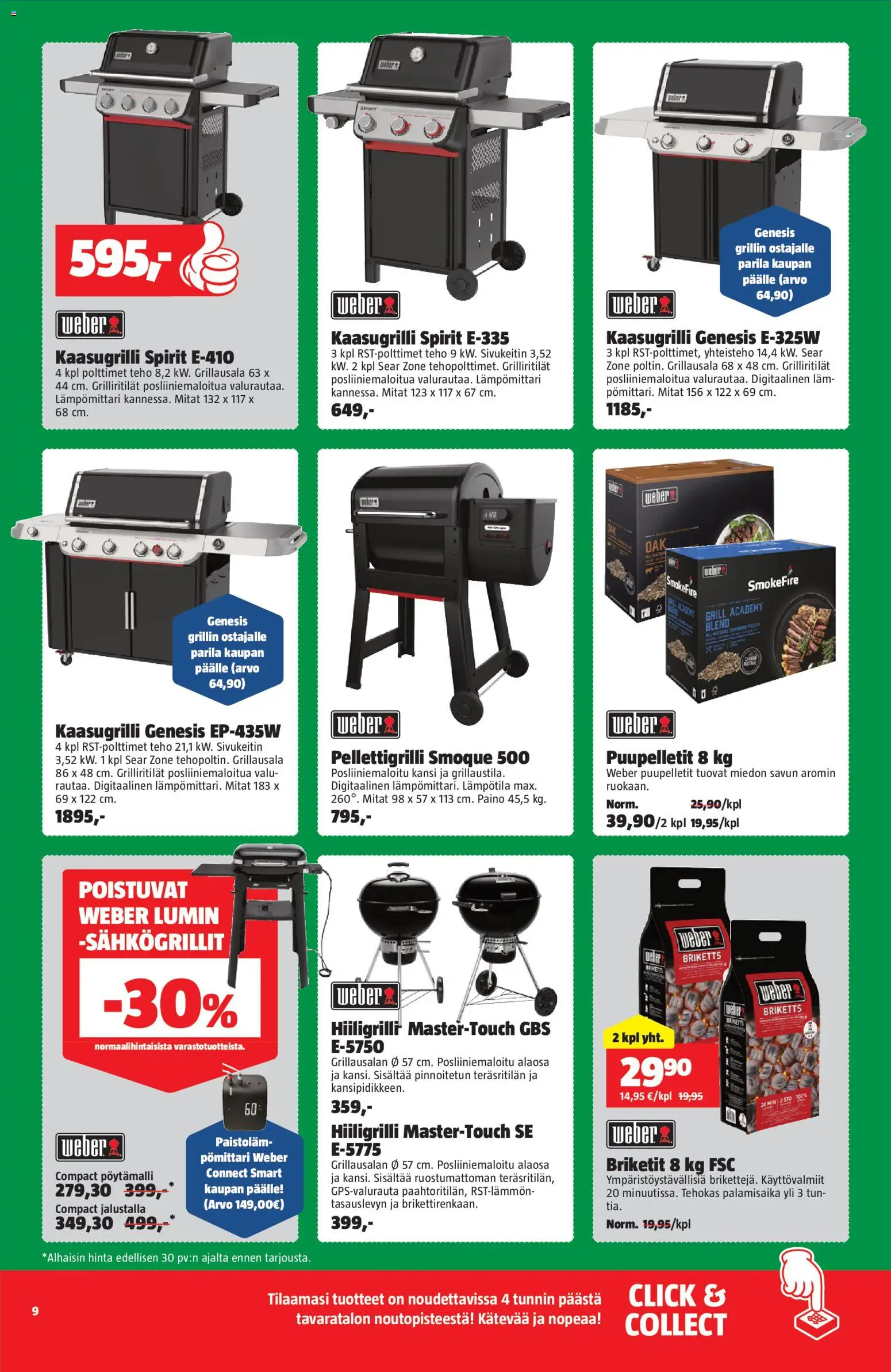 Bauhaus tarjoukset – voimassa 31.03.2026 alkaen | Sivu: 9 | Tuotteet: Lämpömittari, Kansi, Briketit, Hiiligrilli