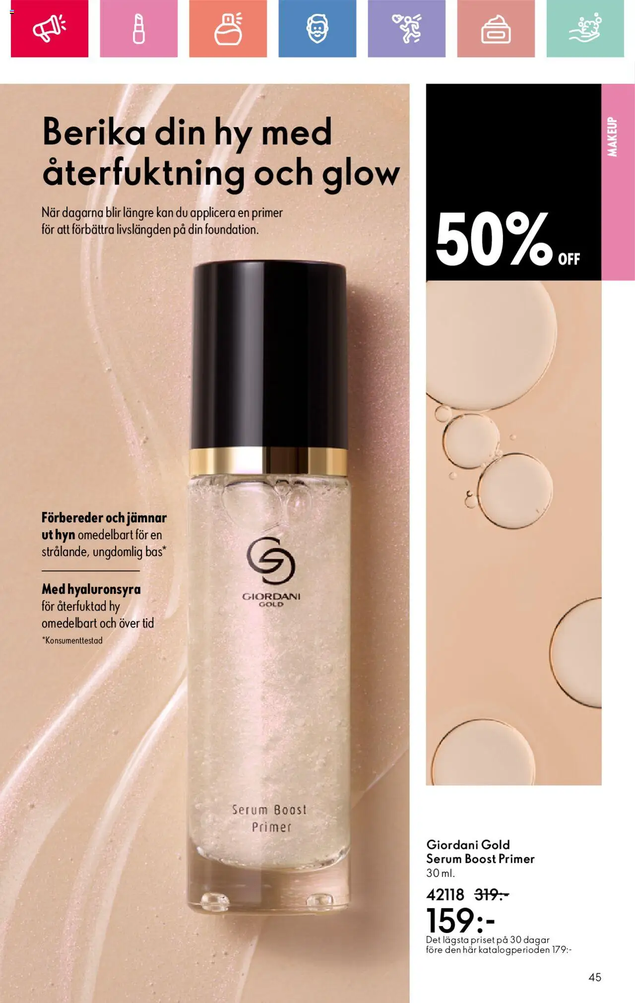 Oriflame reklamblad aktuell från 01.06.2025 | Sida: 45 | Produkter: Serum, Primer