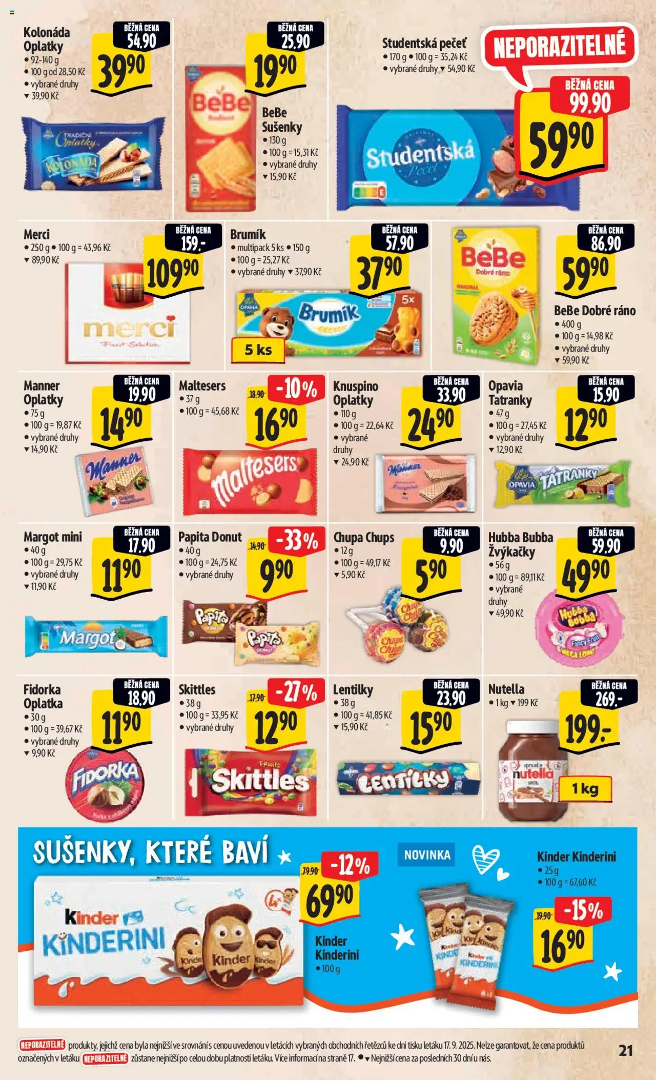 Albert leták - Hypermarket od 24.09.2025 | Strana: 29 | Produkty: Studentská pečeť, Bebe sušenky, Sušenky, Fidorka