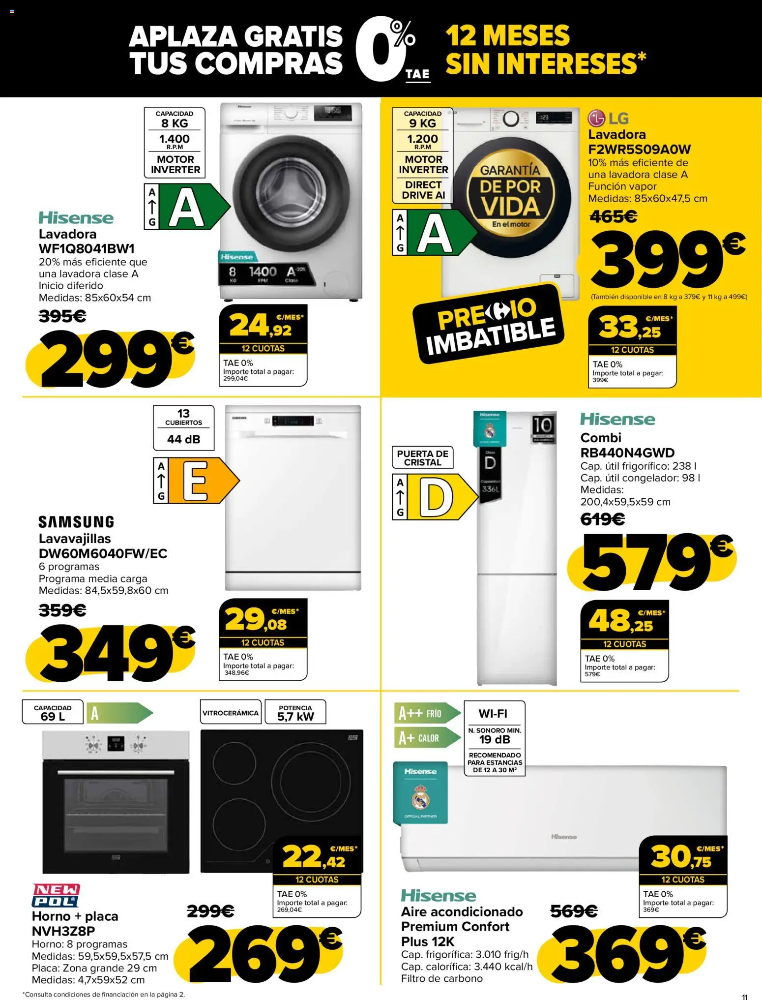 Carrefour - Black Friday │ válido desde el 12.11.2025 | Página: 11 | Productos: Congelador, Lavadora, Horno, Combi