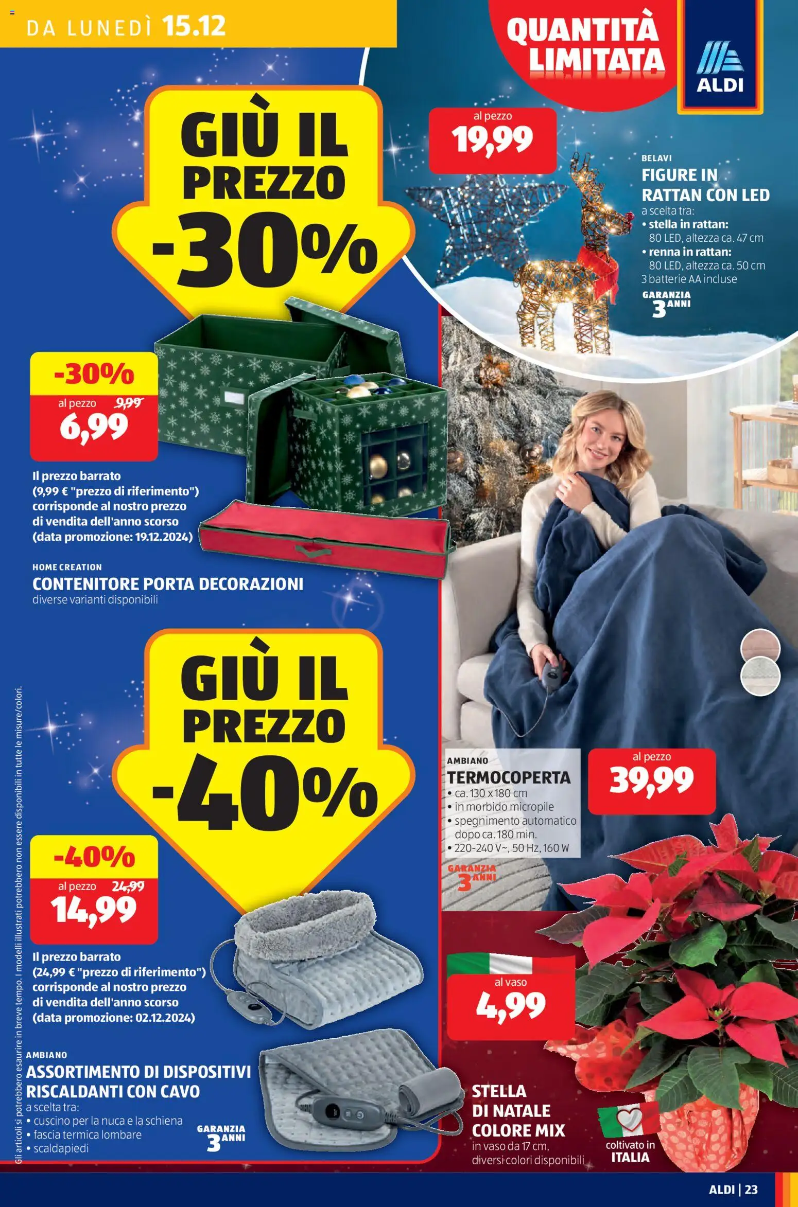 Volantino Aldi del 15.12.2025 | Pagina: 23 | Prodotti: Data, Contenitore, Cuscino, Decorazioni