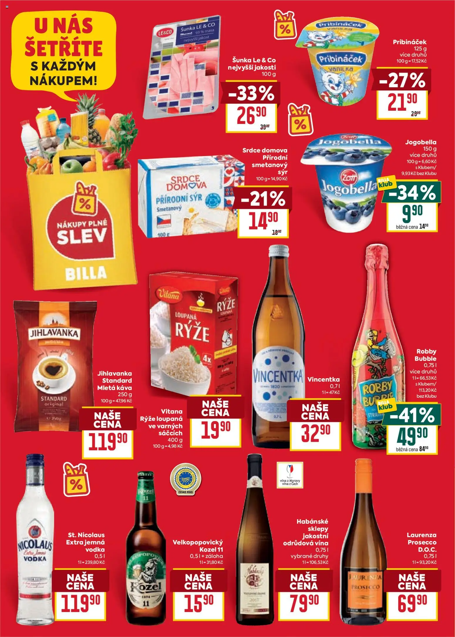 Billa Velký leták od 21.01.2026 | Strana: 2 | Produkty: Káva, Vodka, Jihlavanka, Kozel 11